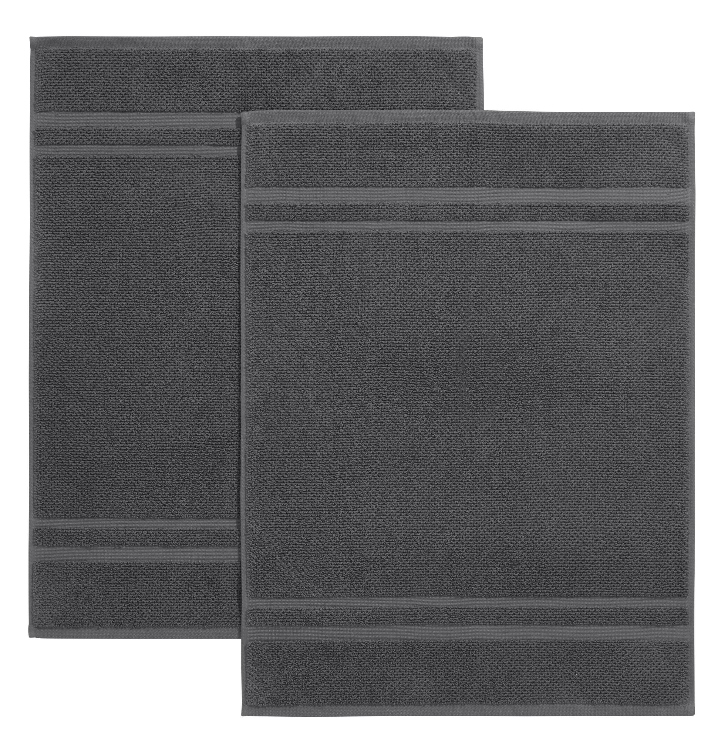 Image of GOODproduct Badematte "Vanessa, 2 tlg. Hotelmatten-Set, 50x70cm, Standard & Premium" beidseitig nutzbar schnell trocknend strapazierfähig 2-teiliges Set, einfarbig, Badematten Set, Bordüre, 100% Baumwolle