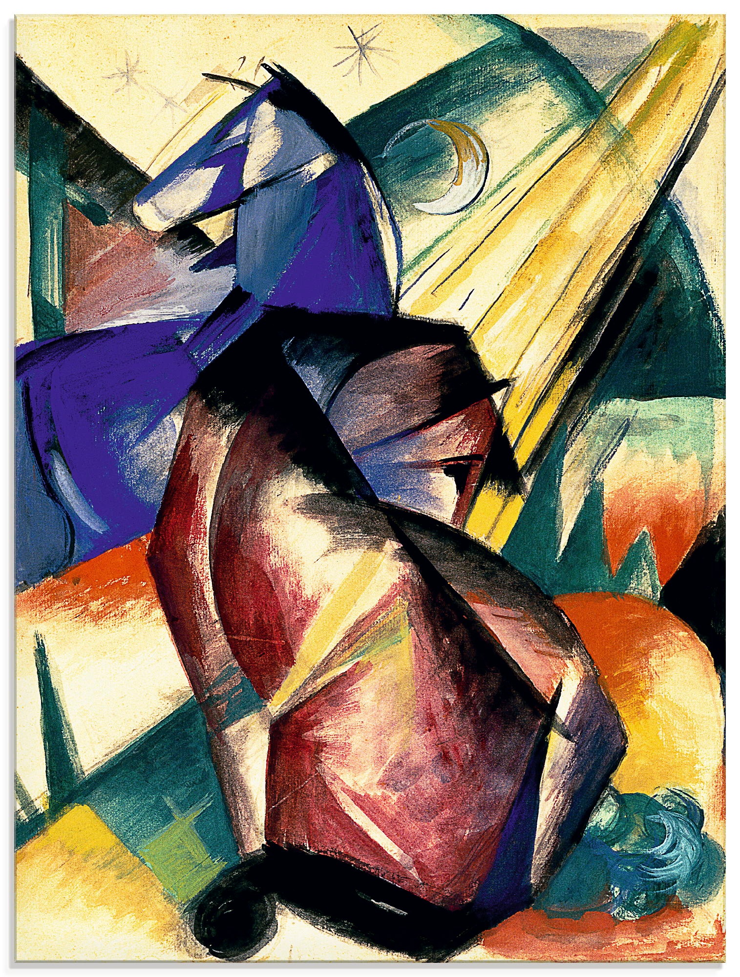 Image of Artland Glasbild »Zwei Pferde rot und blau. 1912«, Haustiere, (1 St.) bei Ackermann Versand Schweiz