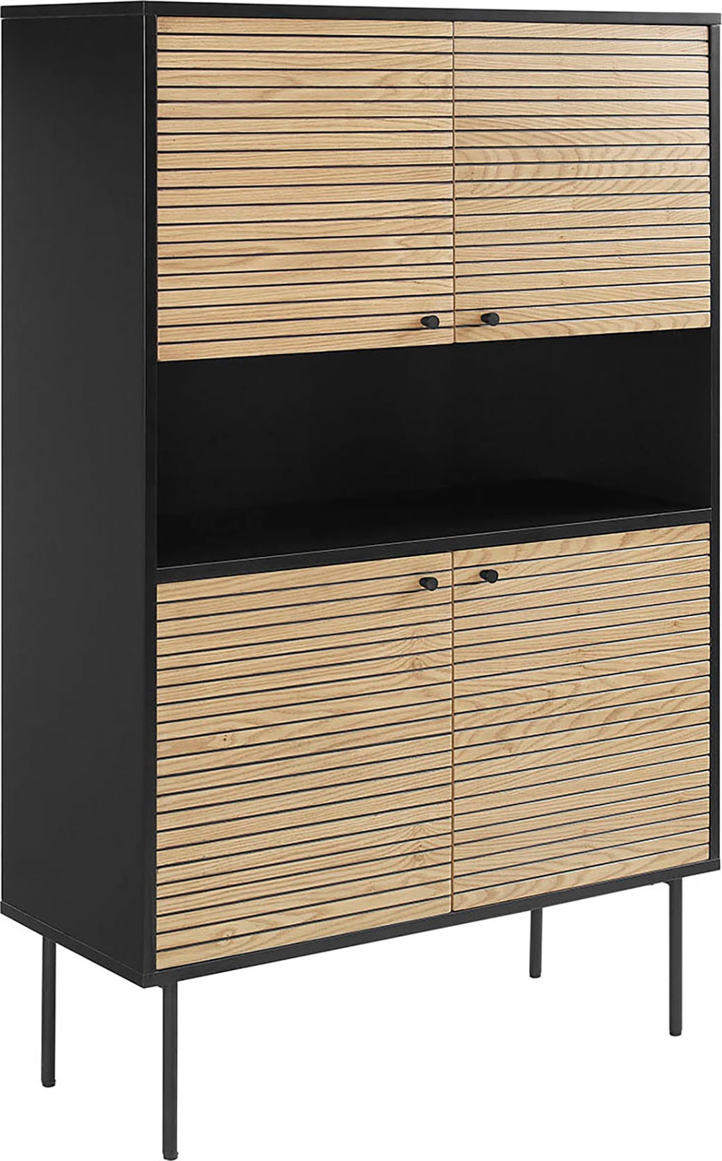 Image of SalesFever Highboard "Torsby Stilvolle Hochkommode für extra Stauraum" Stauraumschrank im Scandi Design: 100cm Breite