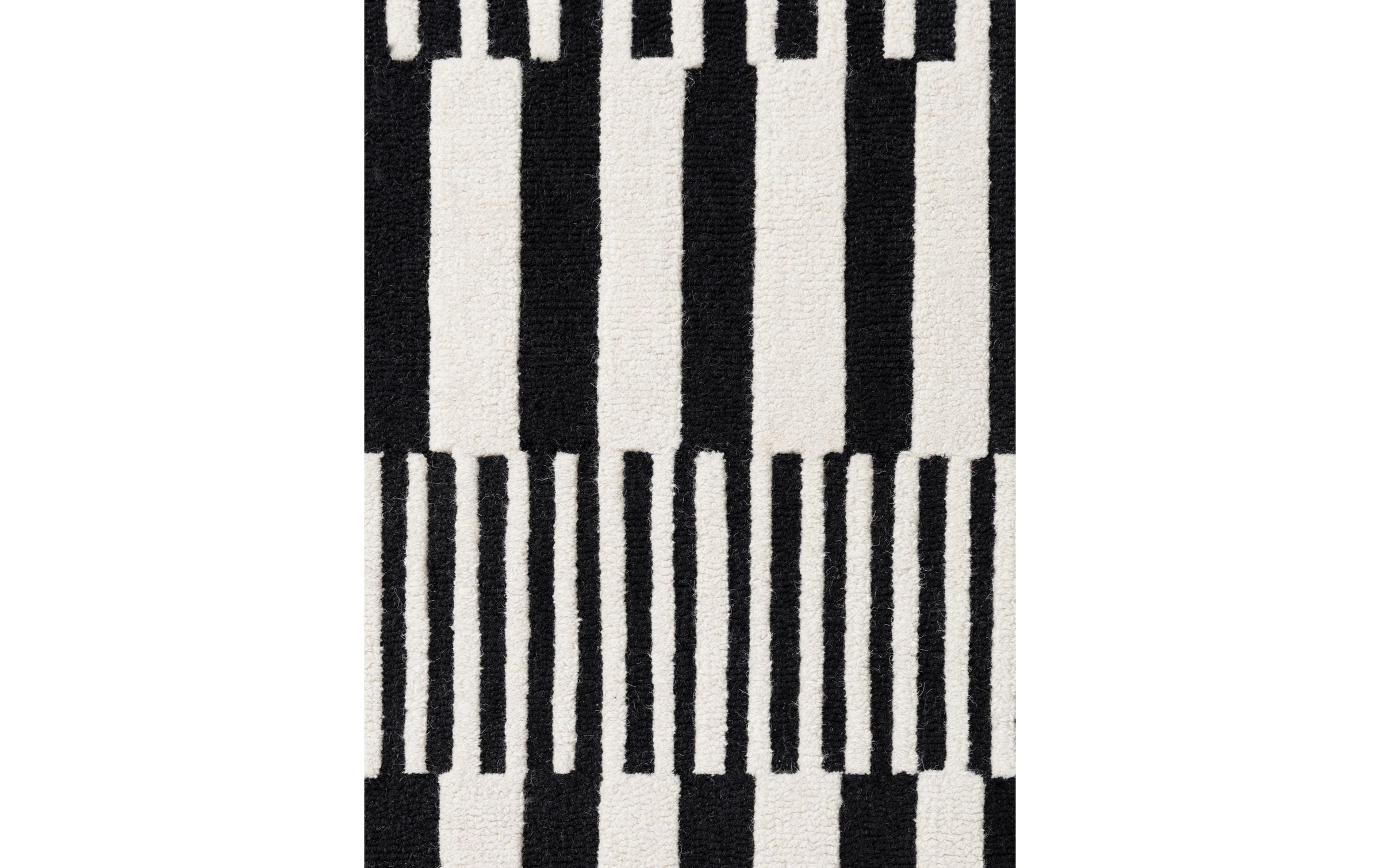 Image of ELLE DECORATION Teppich "Pulse" rechteckig 12 mm Höhe Wolle, Natur, Wohnzimmer, schwarz weiss, Modern, Geometrisch, Streifen
