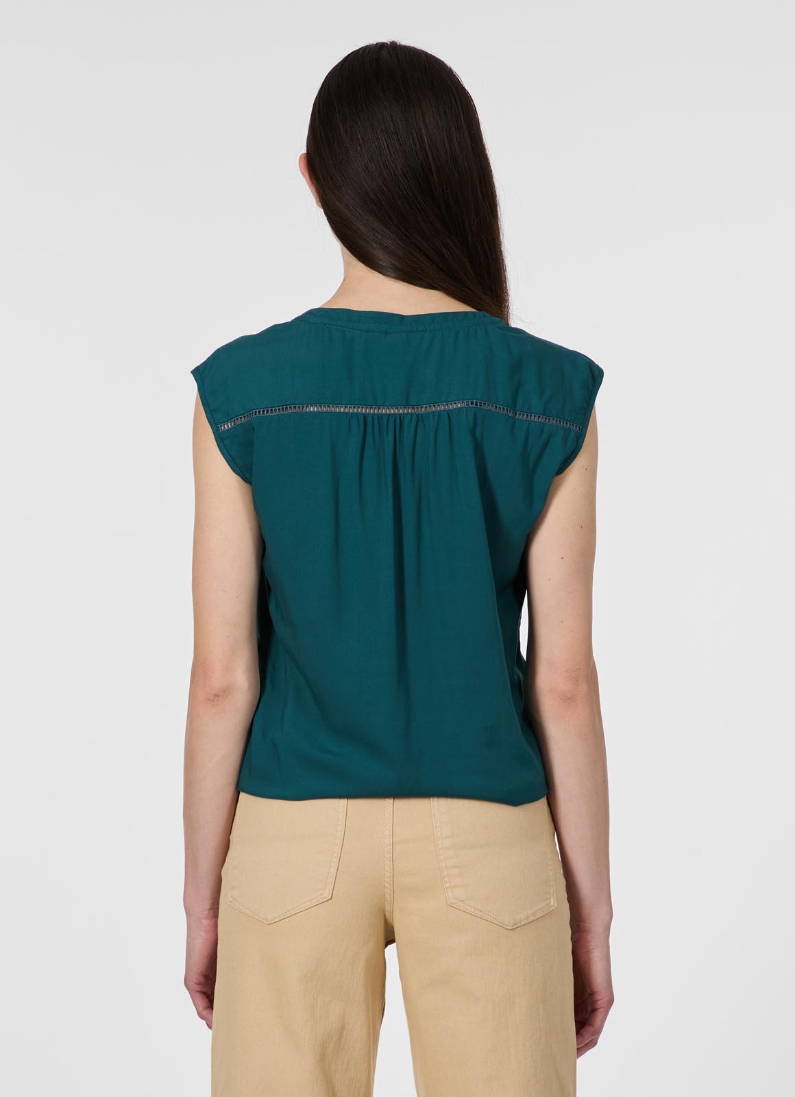 Ragwear T-shirt en V »SALTTY« Viscose avec élastique à l'ourlet et patte de boutonnage