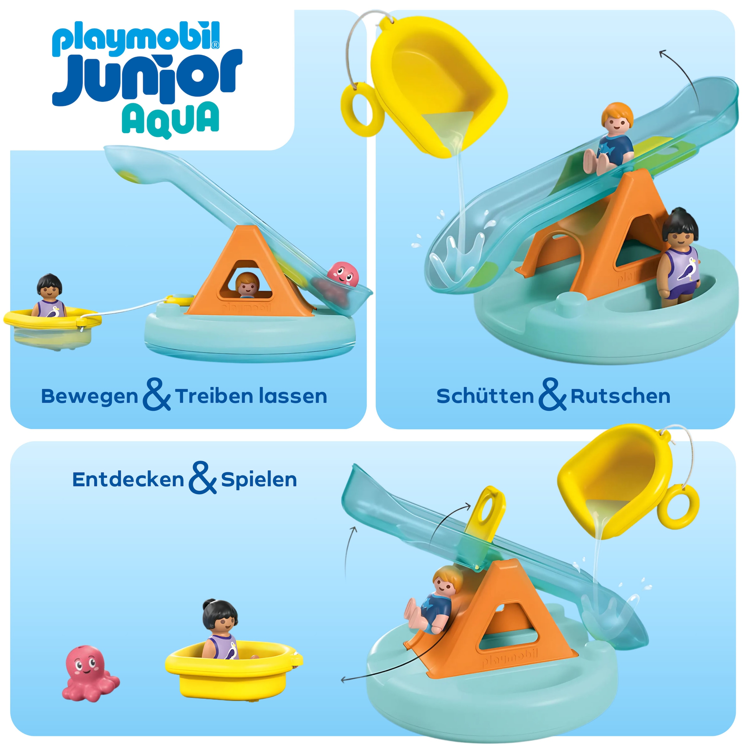 Playmobil® Konstruktions-Spielset »Badeinsel mit Wasserrutsche (71687), JUNIOR« Made in Europe