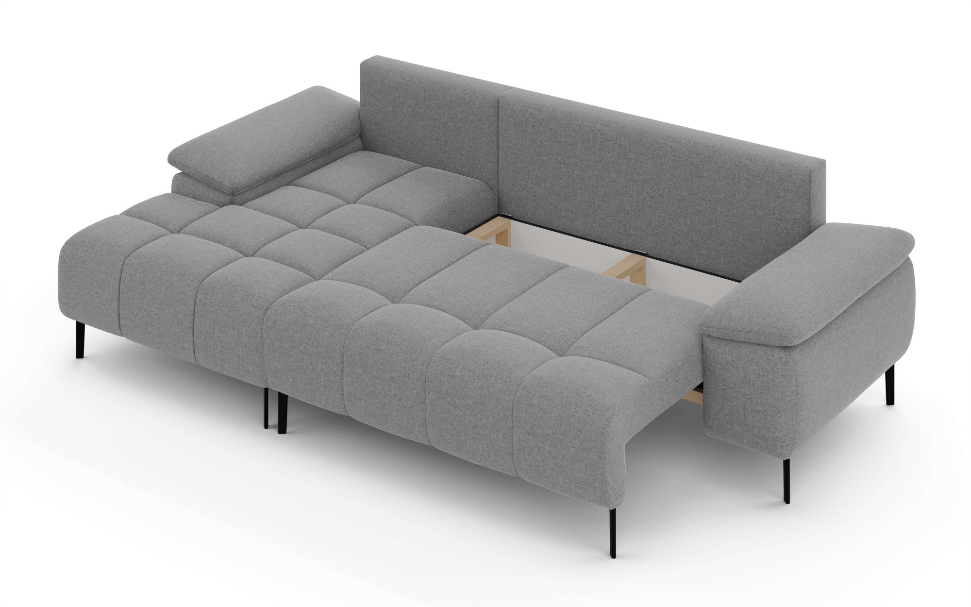 Home affaire Ecksofa »DROMARA Schlafsofa mit Bettkasten, Masse: B/T/H 277/141/91 cm« L-Form mit Recamiere rechts/links bestellbar, Wellenunterfederung