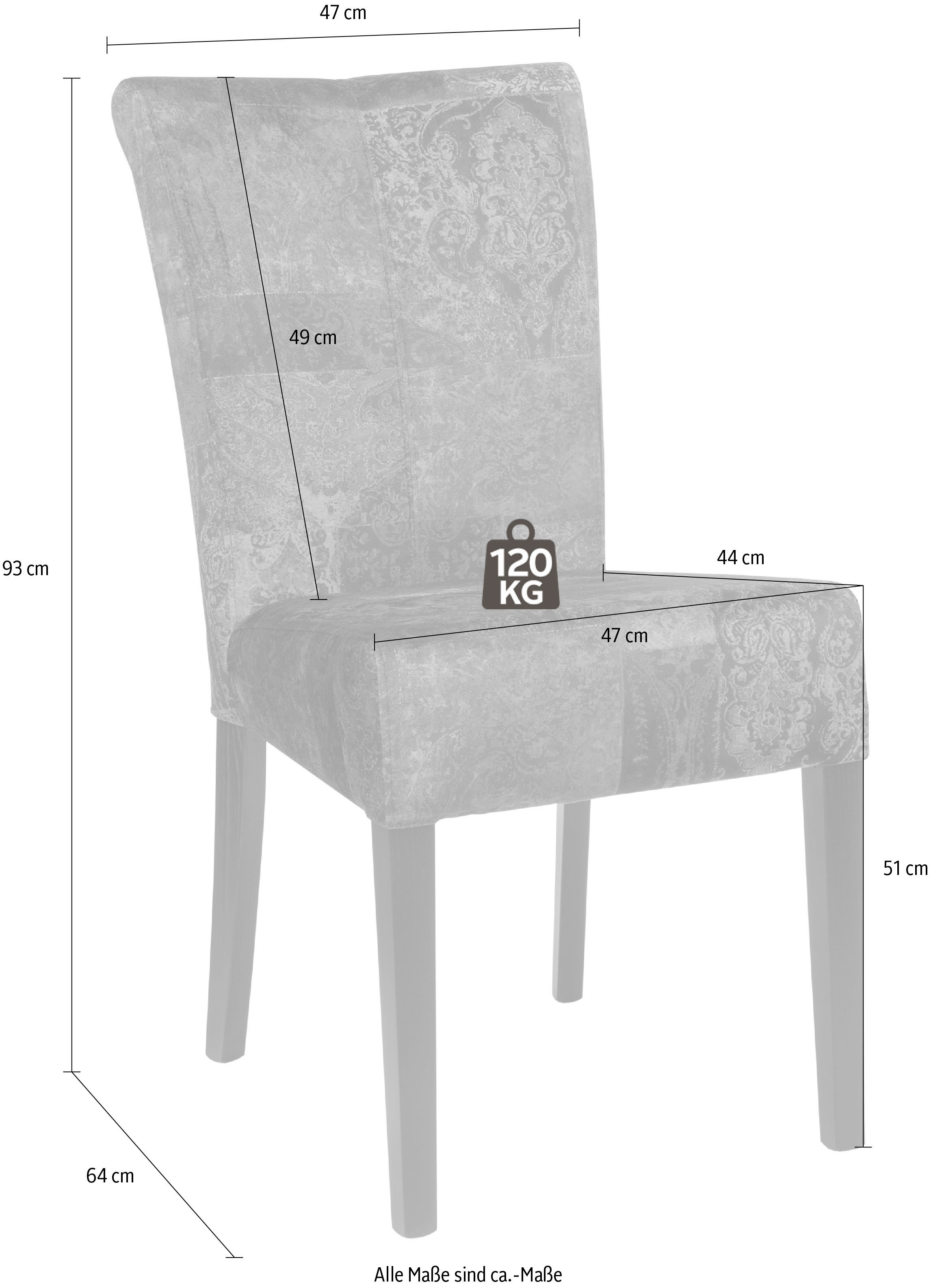 Home affaire Polsterstuhl »Queen« (Set) 2 Stk. Feinstruktur Esszimmerstuhl mit Knopfheftung, 2er, 4er oder 6er-Set