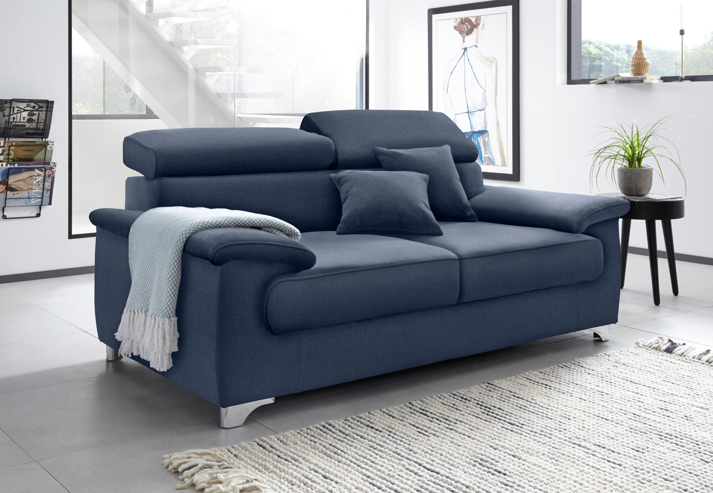 DOMO collection 2-Sitzer »Mira inklusive Kopfteilverstellung für mehr Wohlfühlkomfort« elegant und modern, komfortabel, frei im Raum stellbar