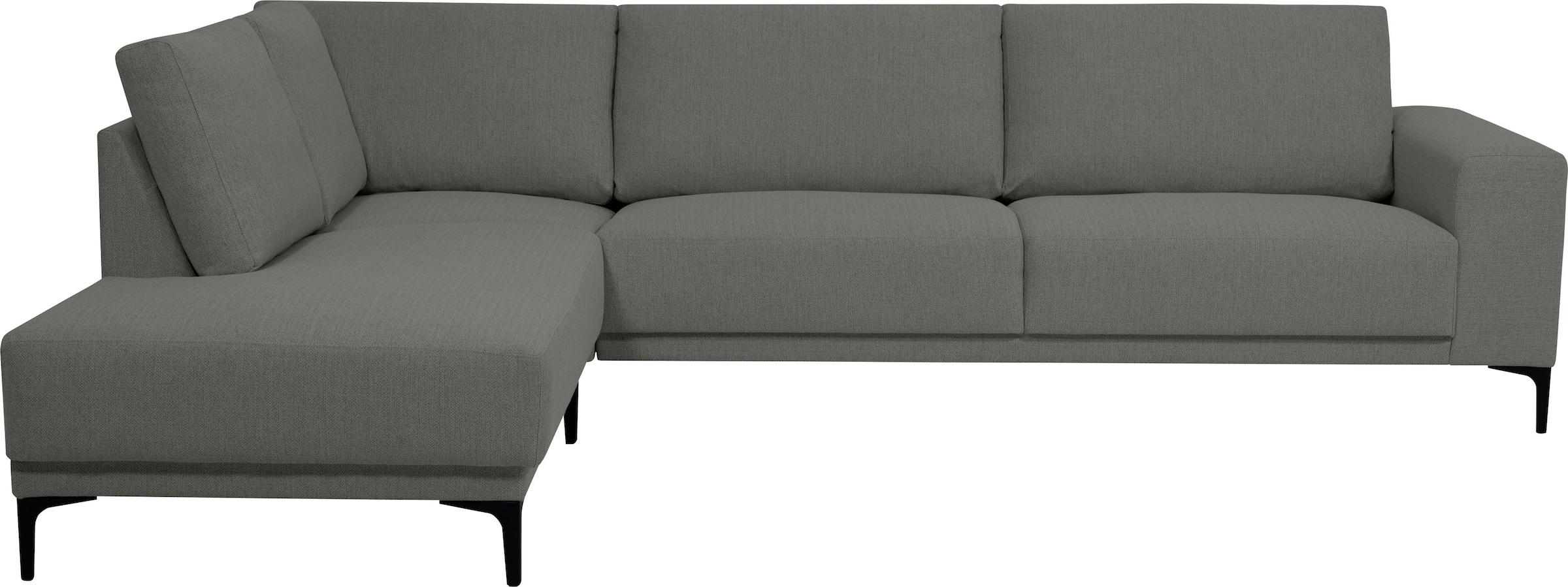 Places of Style Ecksofa »Xander, L-Form,«, Breite 289 cm, Webstoff, Soft-Touch Chenille, schwarze Metallfüsse