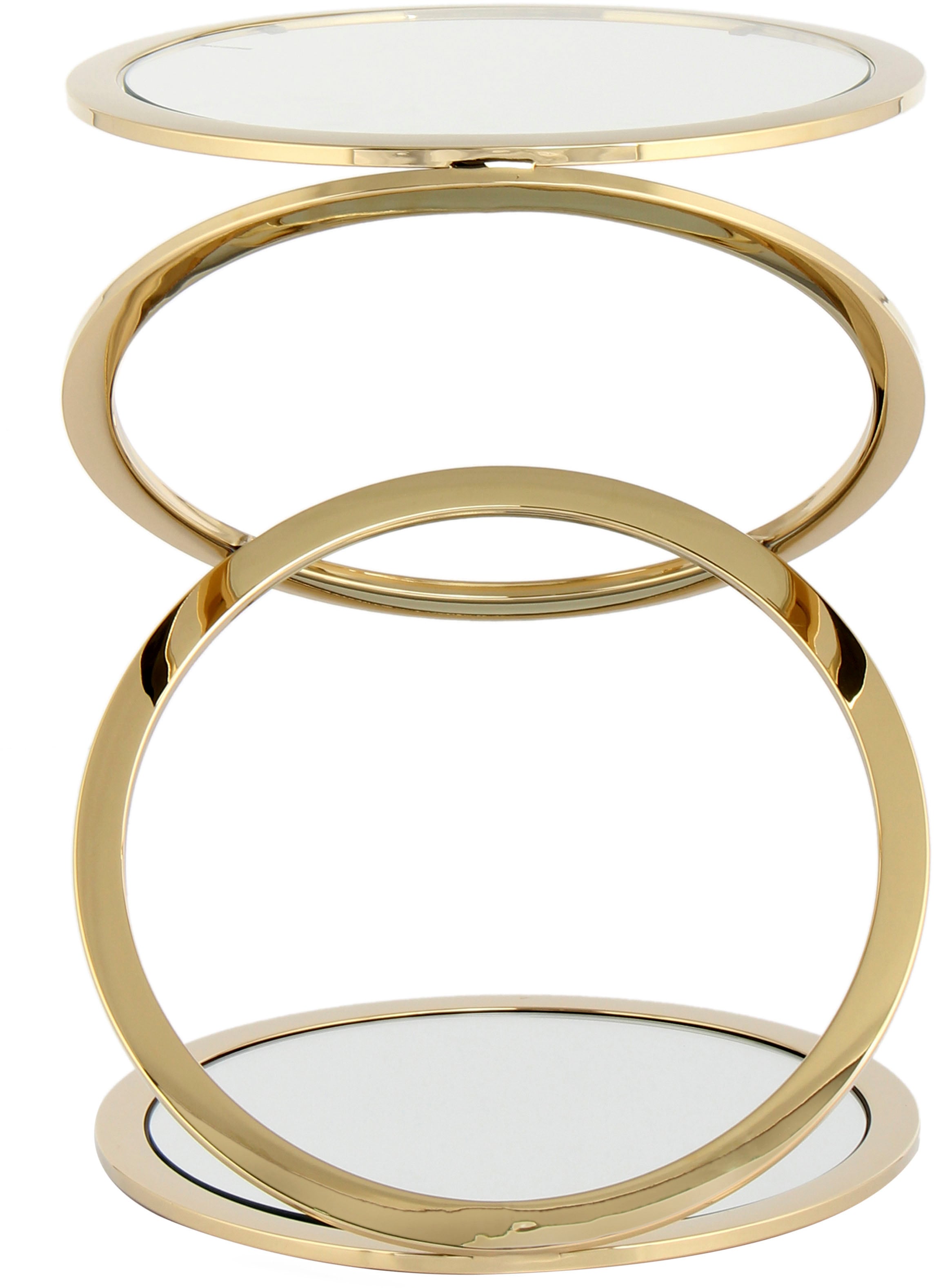 Kayoom Beistelltisch »Spiral 525,Beistelltisch in edlem Design, Glas-Tischplatte«, (1 St.), Extravagante Spiralform, Glamour-Effekt mit dem Spiegelglas