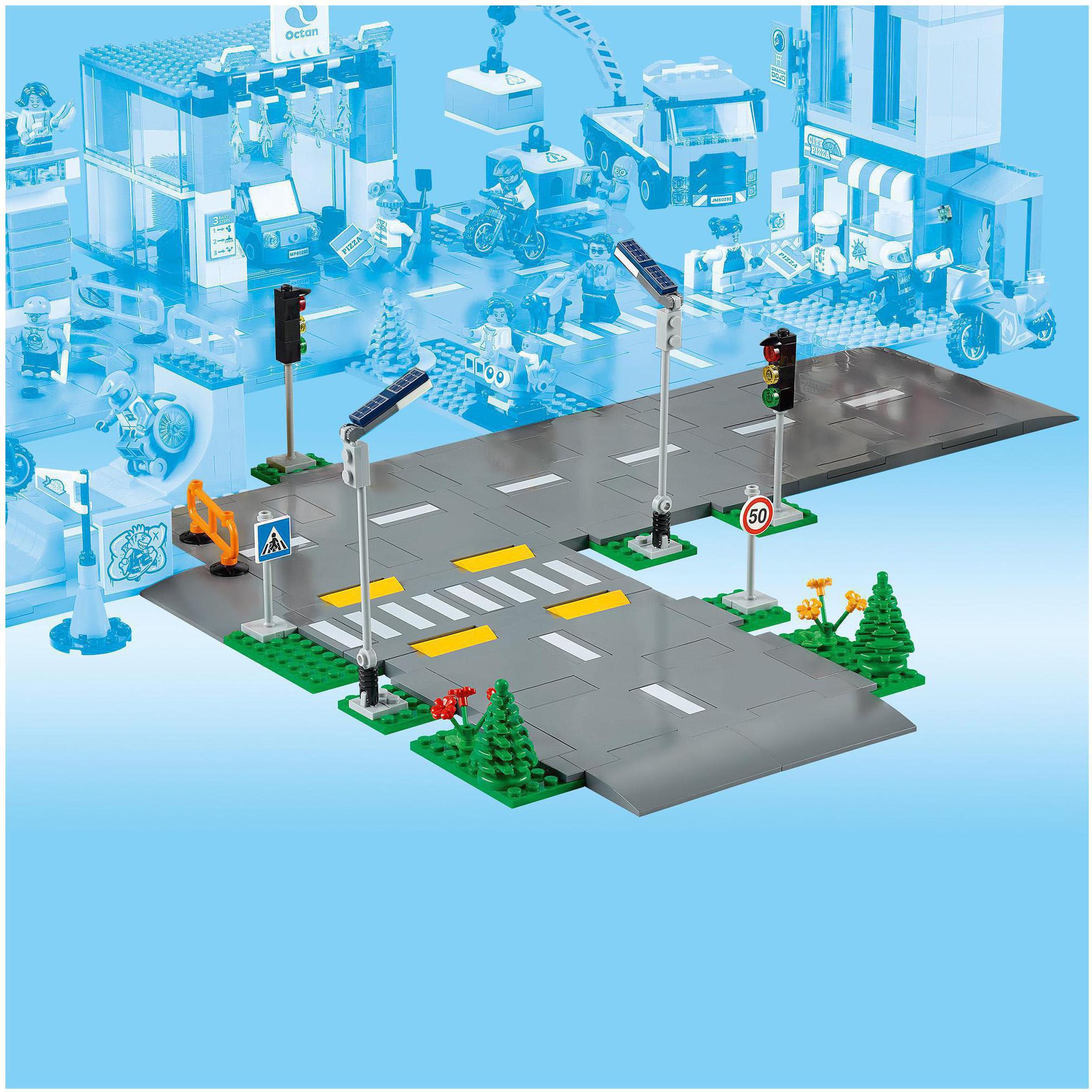 LEGO® Konstruktionsspielsteine »Strassenkreuzung mit Ampeln (60304), LEGO® City Town«, (112 St.), Made in Europe