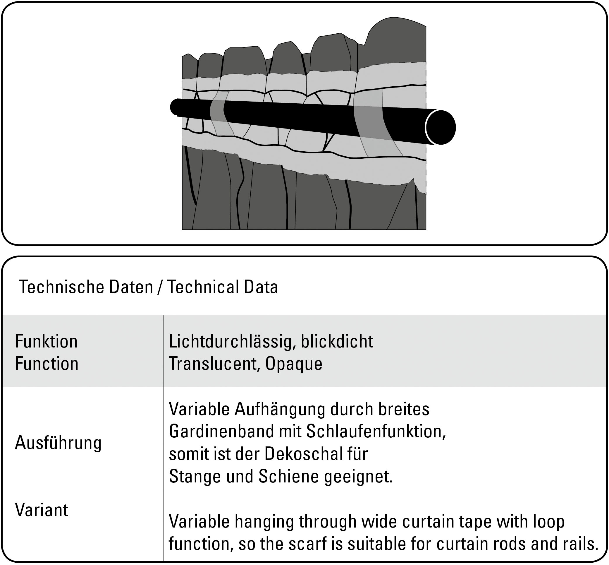 Sehlbach Rideau »Schal Dolly-Voile Ranke« Boucles 1 cuis tlg. mit Gardinenband und verdeckten Schlaufen