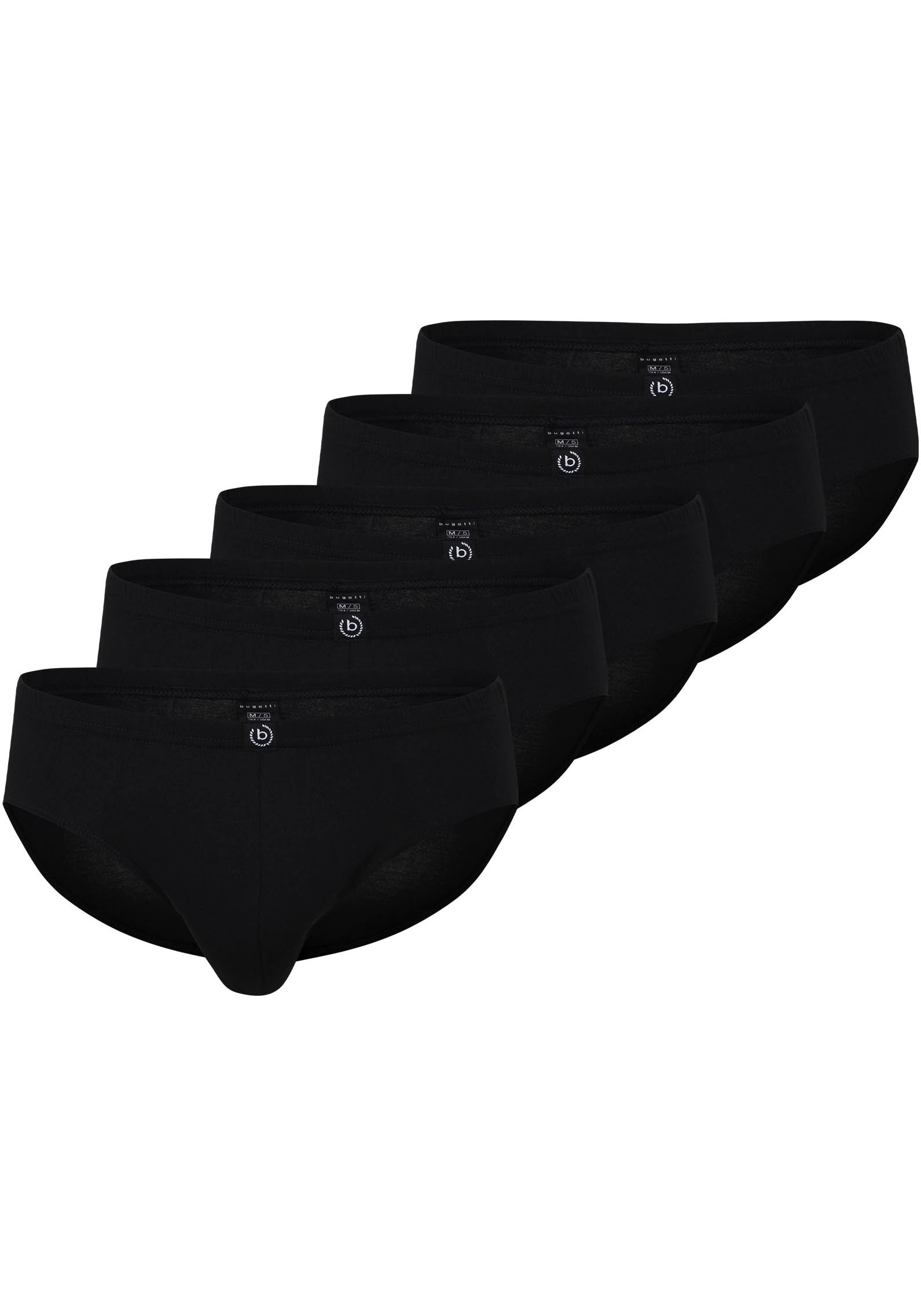 Image of bugatti Slip "Livorno" Packung, 5er Pack, weich, basic, eng, atmungsaktiv, Baumwolle, mit Logo