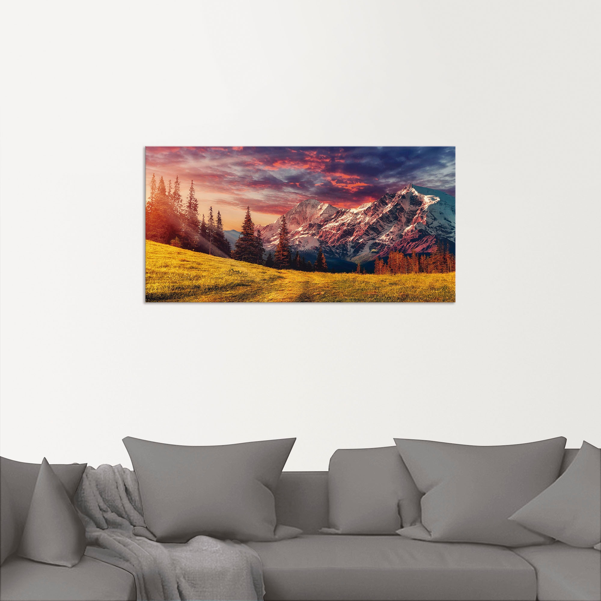 Artland Wandbild »Alpines Hochland«, Berge & Alpenbilder, (1 St.), als Alubild, Outdoorbild, Leinwandbild in verschied. Grössen