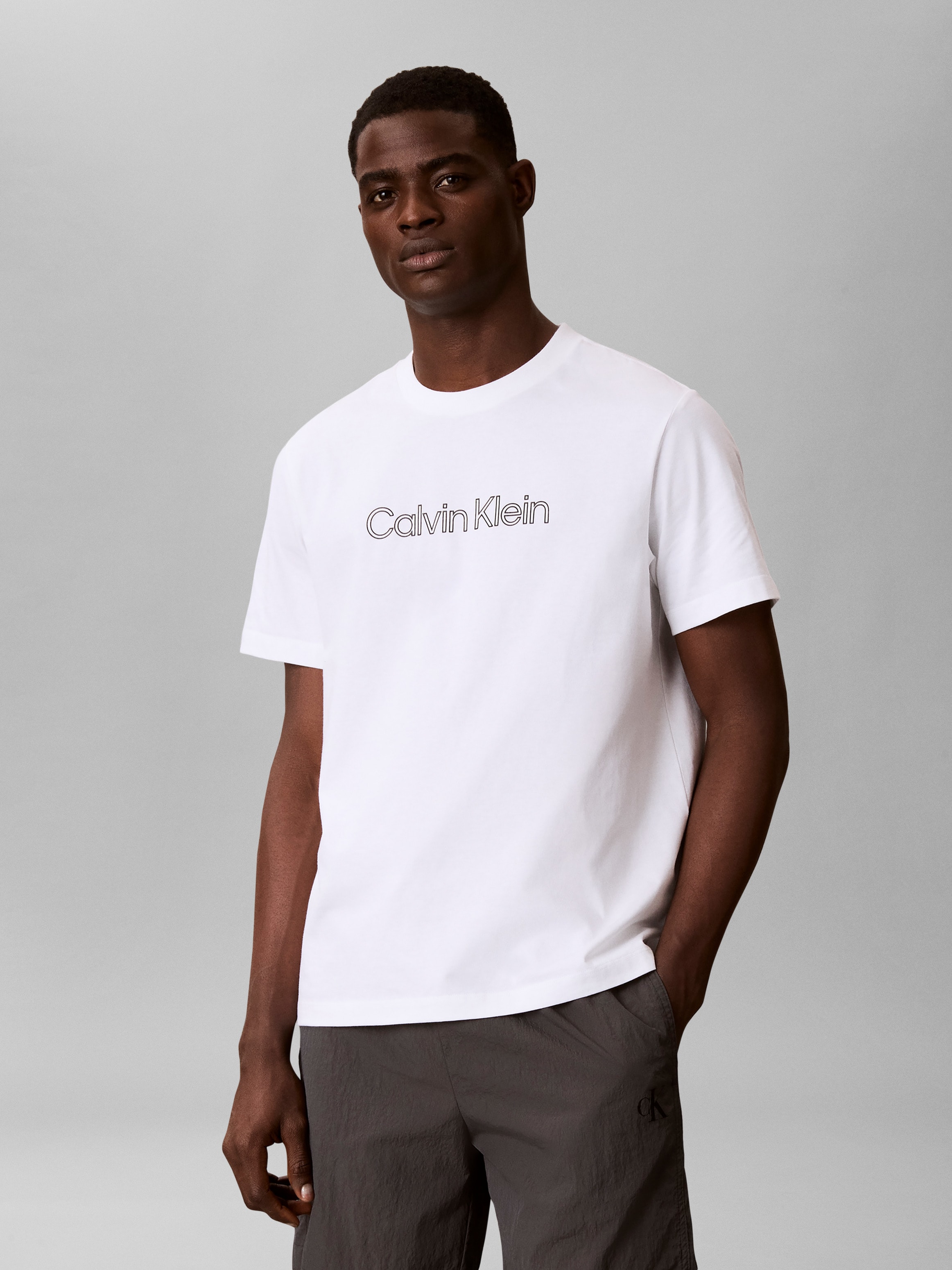 Image of Calvin Klein Jeans T-Shirt Rundhalsausschnitt, reine Baumwolle, Logoschriftzug
