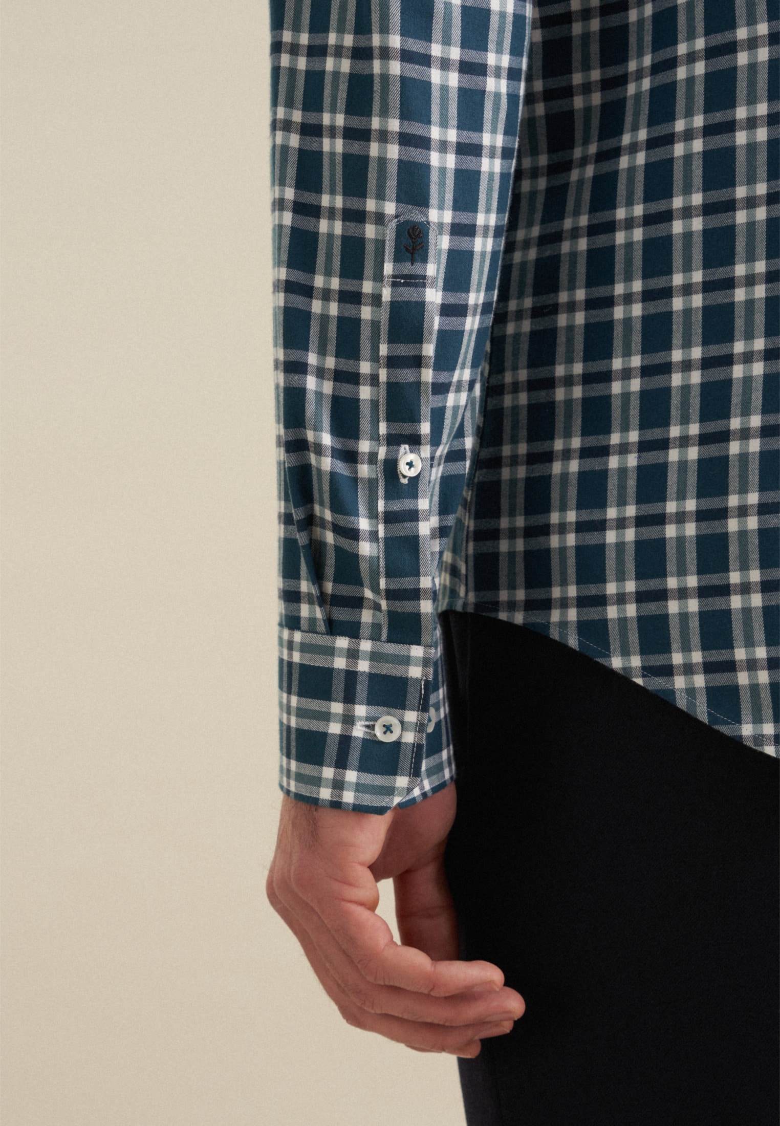 seidensticker Flanellhemd »Slim«, Slim Langarm Button-Down-Kragen Karo