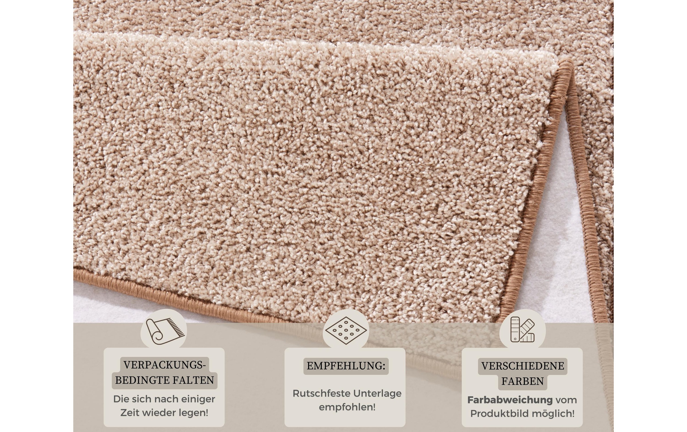 HANSE Home Teppich »Pure 100  Kurzflor« rechteckig 13 mm Höhe Kurzflor, uni, umkettelt, Läufer, Wohnzimmer, Kinderzimmer, Flur