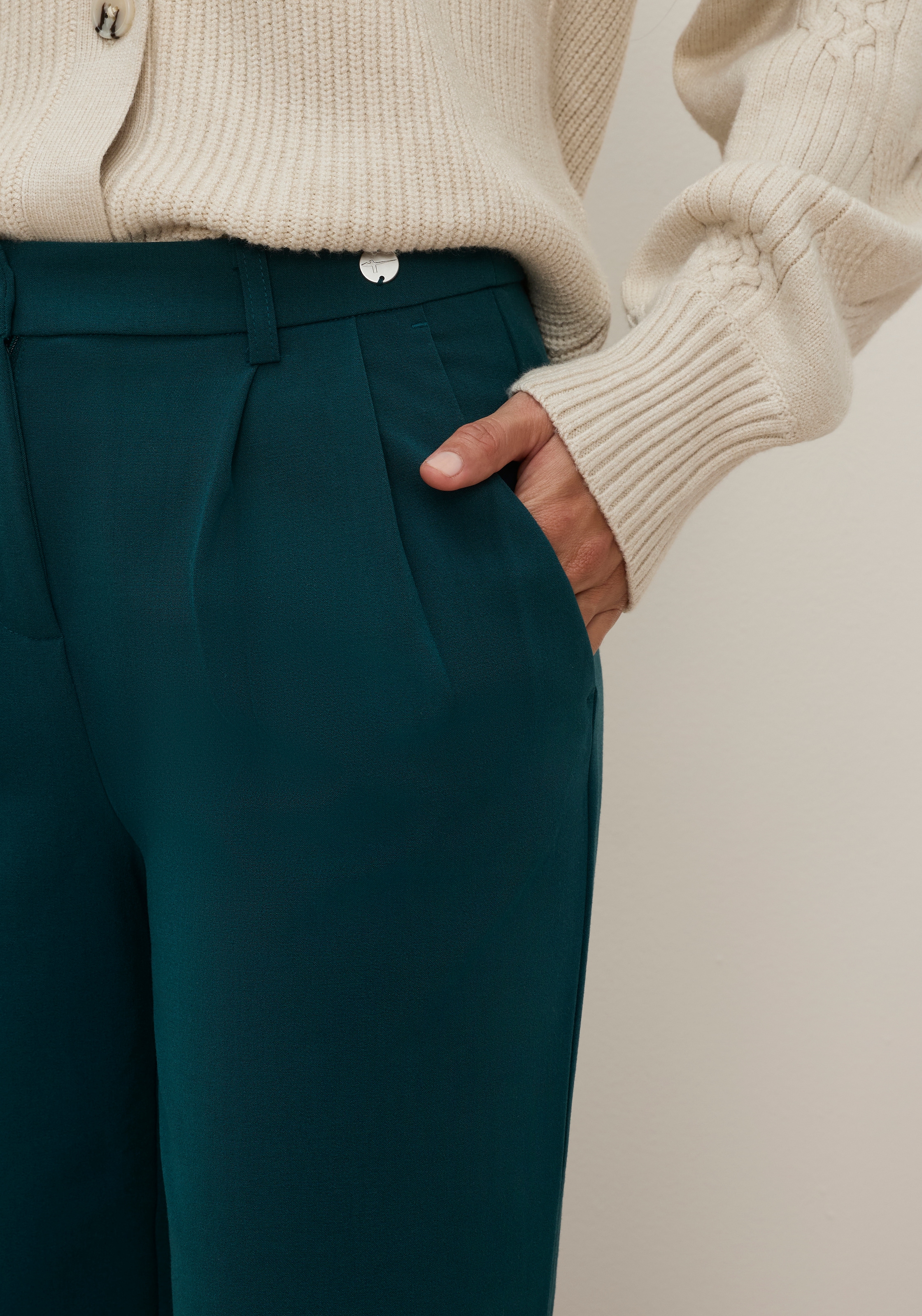 Tamaris Anzughose »im modernem Look«  mit weitem Bein