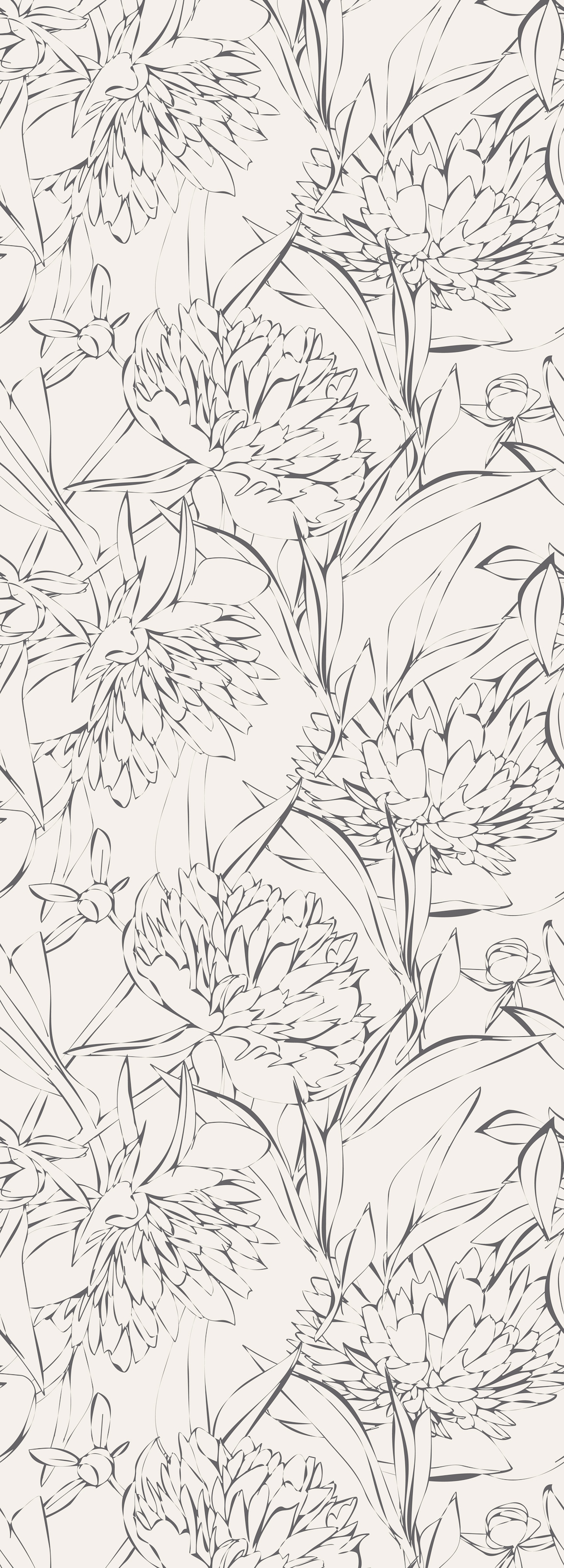 Image of queence Vinyltapete "Chaska" Motiv bedruckt botanisch floral gemustert natürlich glatt 90x250cm, selbstklebend, kinderleichte Anbringung, Sticker