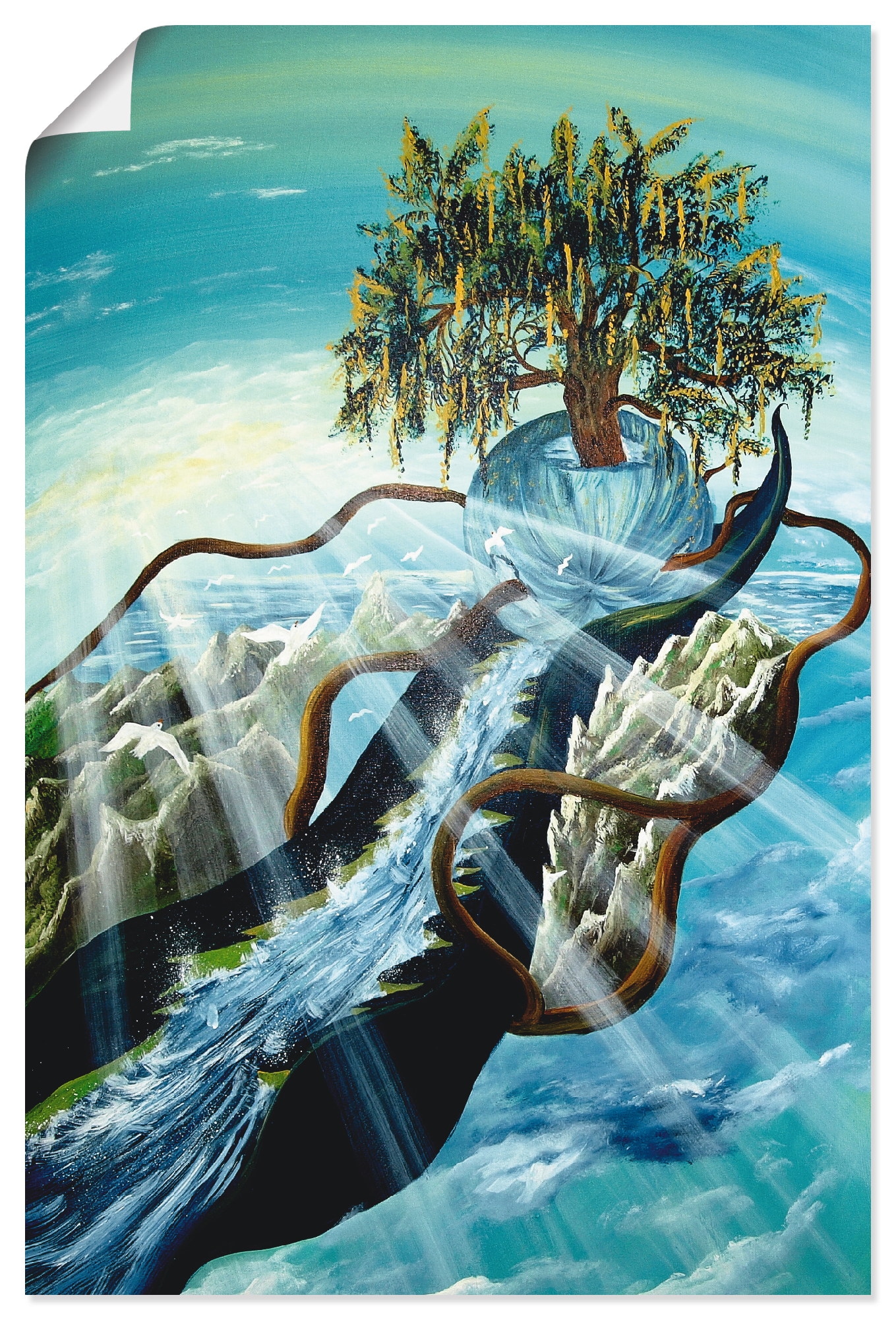 Image of Artland Poster "Lebensfluss" klassische Fantasie 1 Stk. tlg. ohne Rahmen