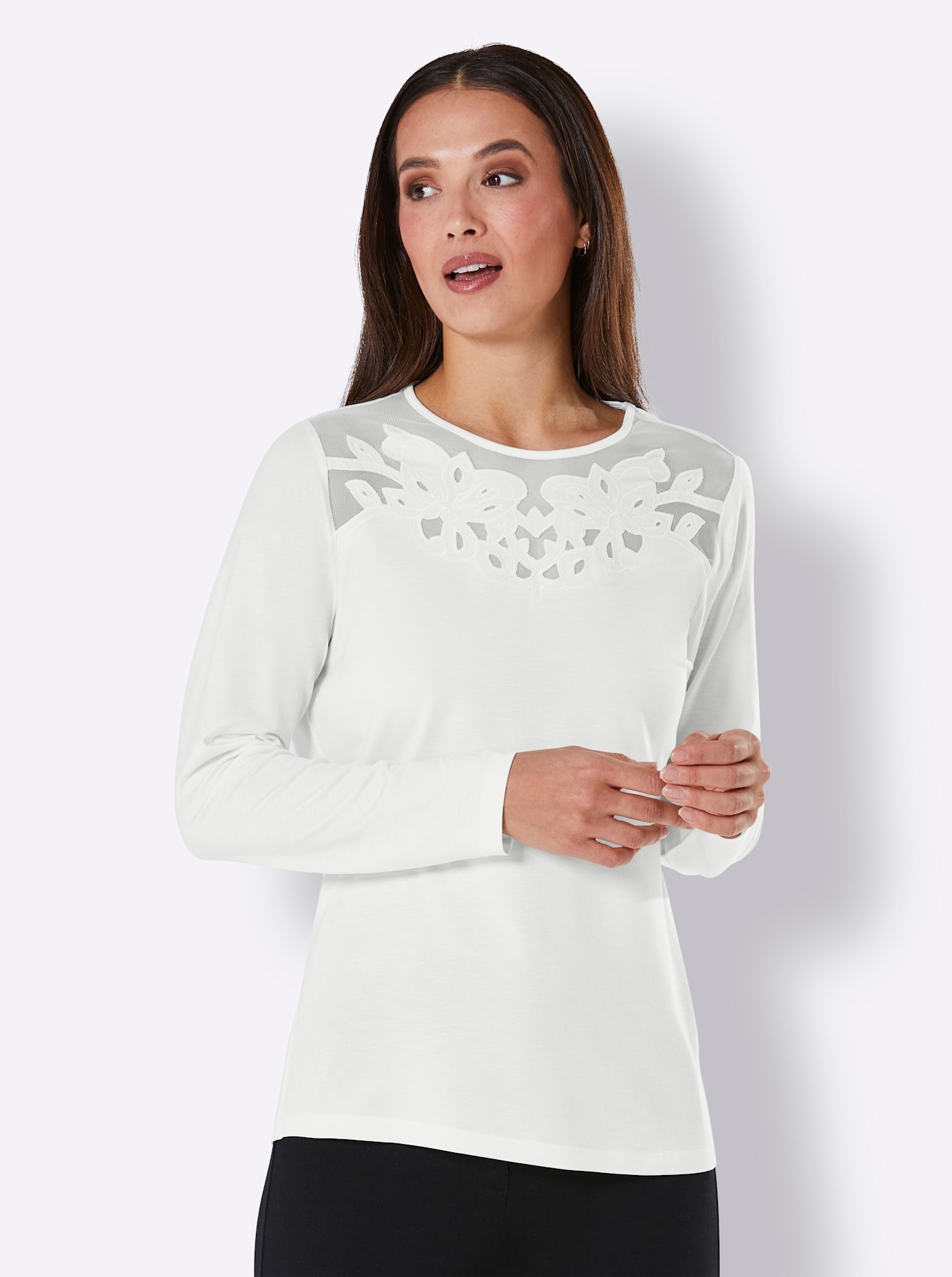 CREATION L PREMIUM Langarmshirt »Lyocell-Shirt«, (1 tlg.)