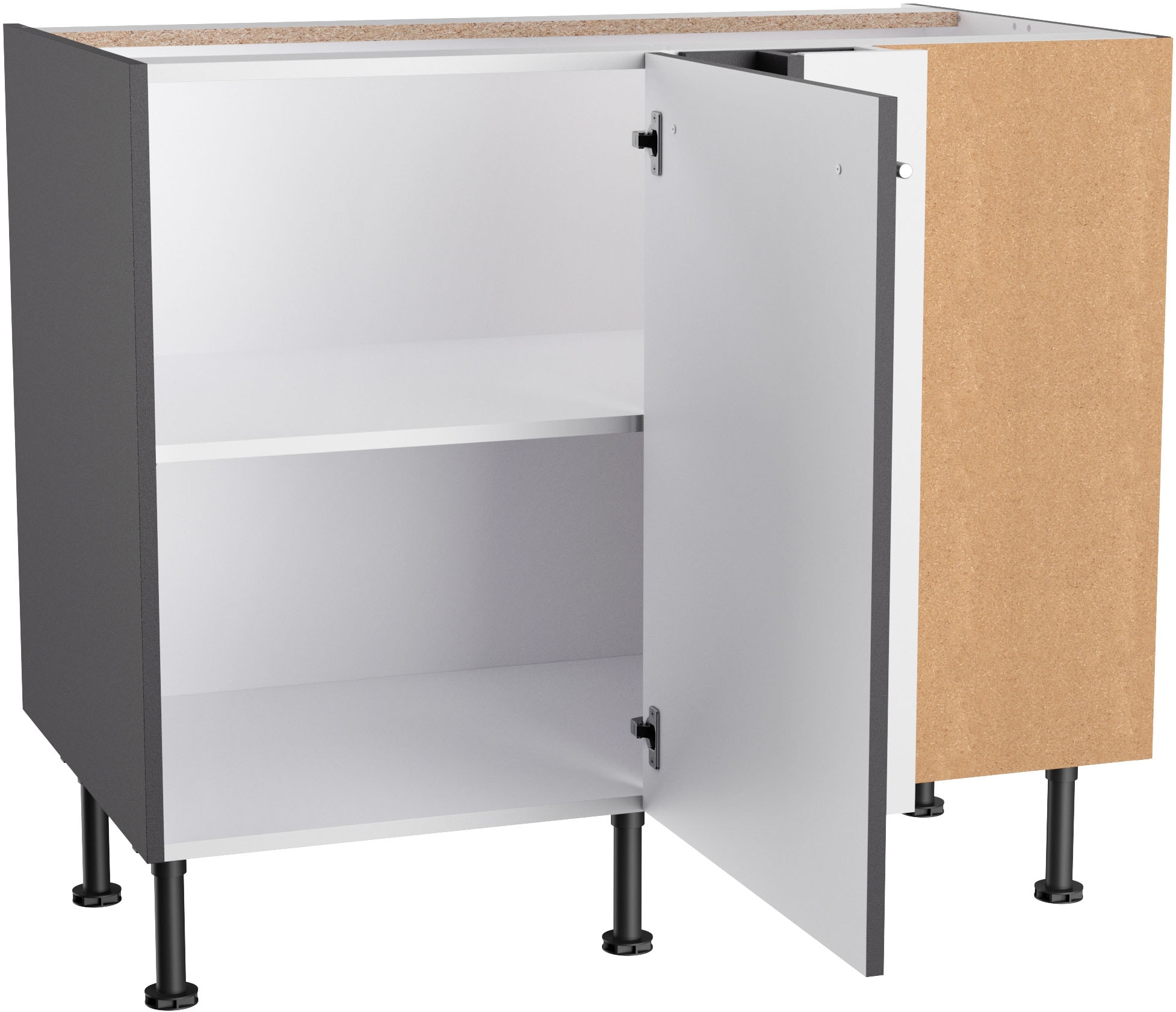 KOCHSTATION Meuble bas d'angle »KS-Bern2« Breite 100 x 65 cm, Lösung für Geschirrspüler, 1 Tür, 1 Einlegeboden