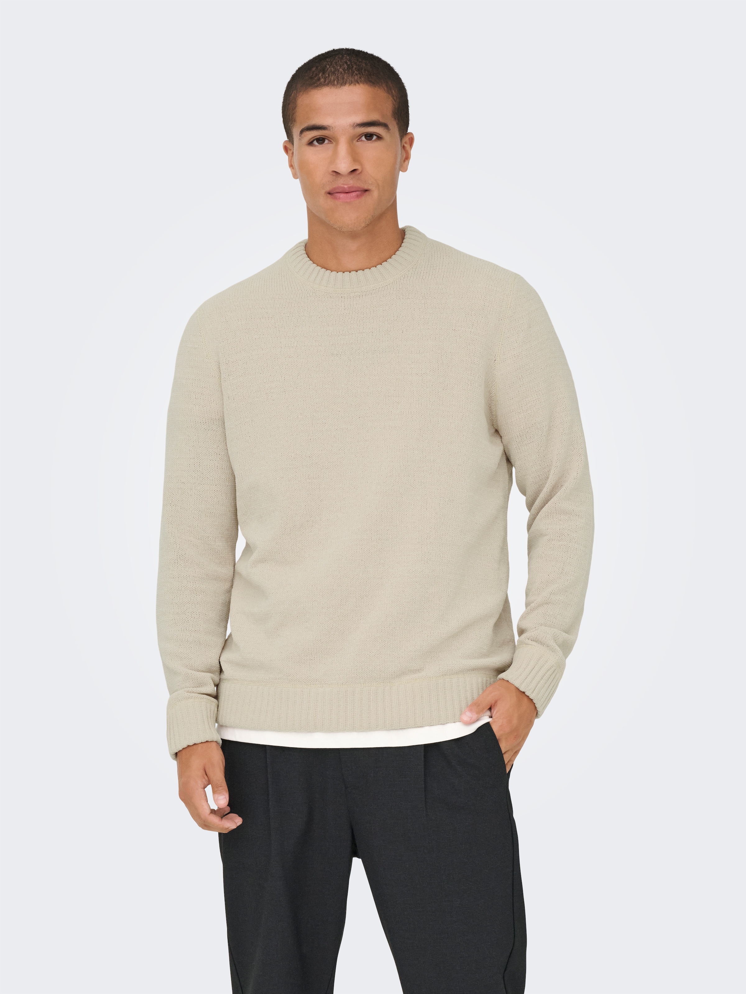 Image of ONLY & SONS Strickpullover "ONSETHAN LIFE REG 7 CREW KNIT"