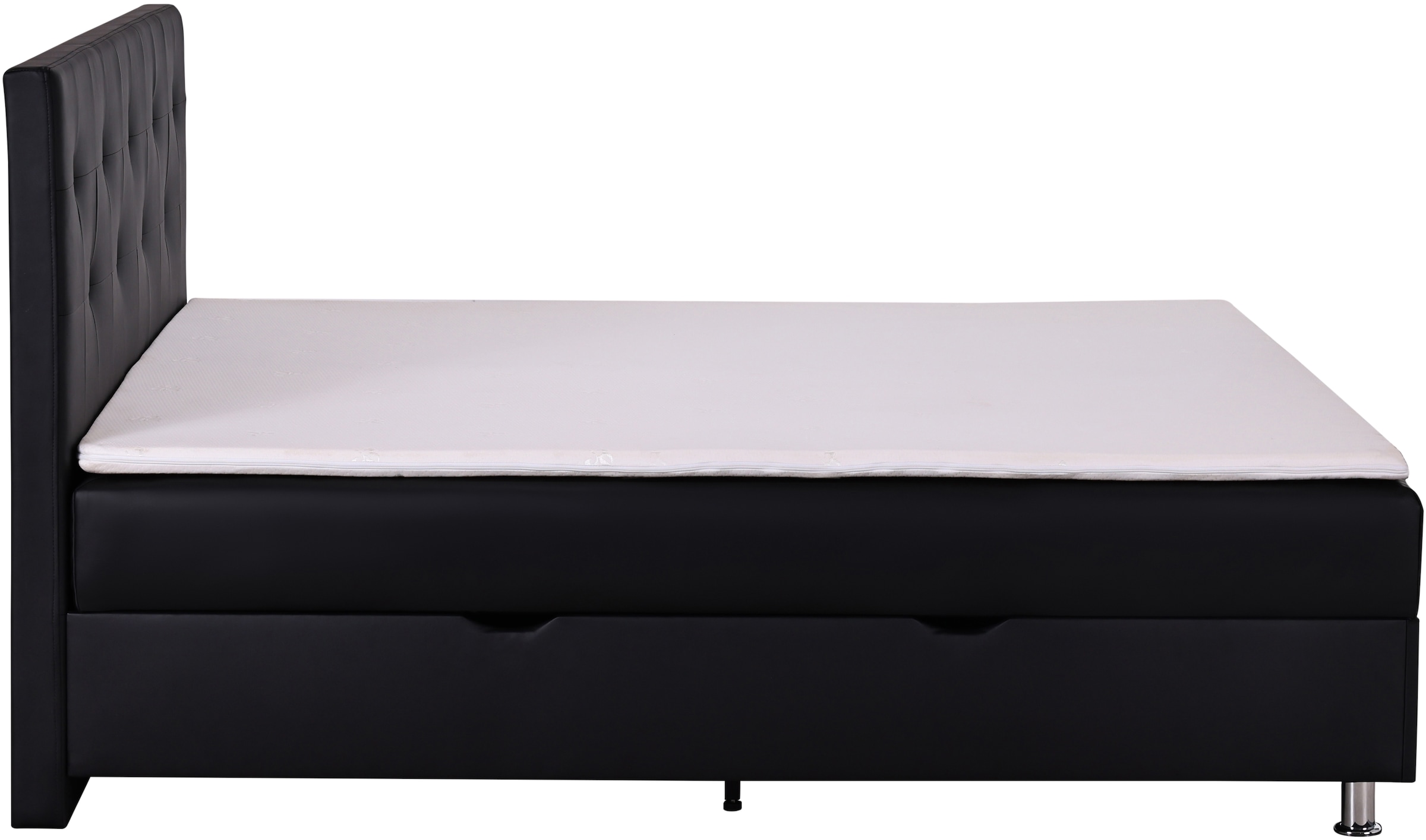 Home affaire Boxbett »Big Noux aus schwarzem Kunstleder mit Kristallsteinen im Kopfteil« inkl. Bettkasten, erhältlich in der Grösse 180x200cm