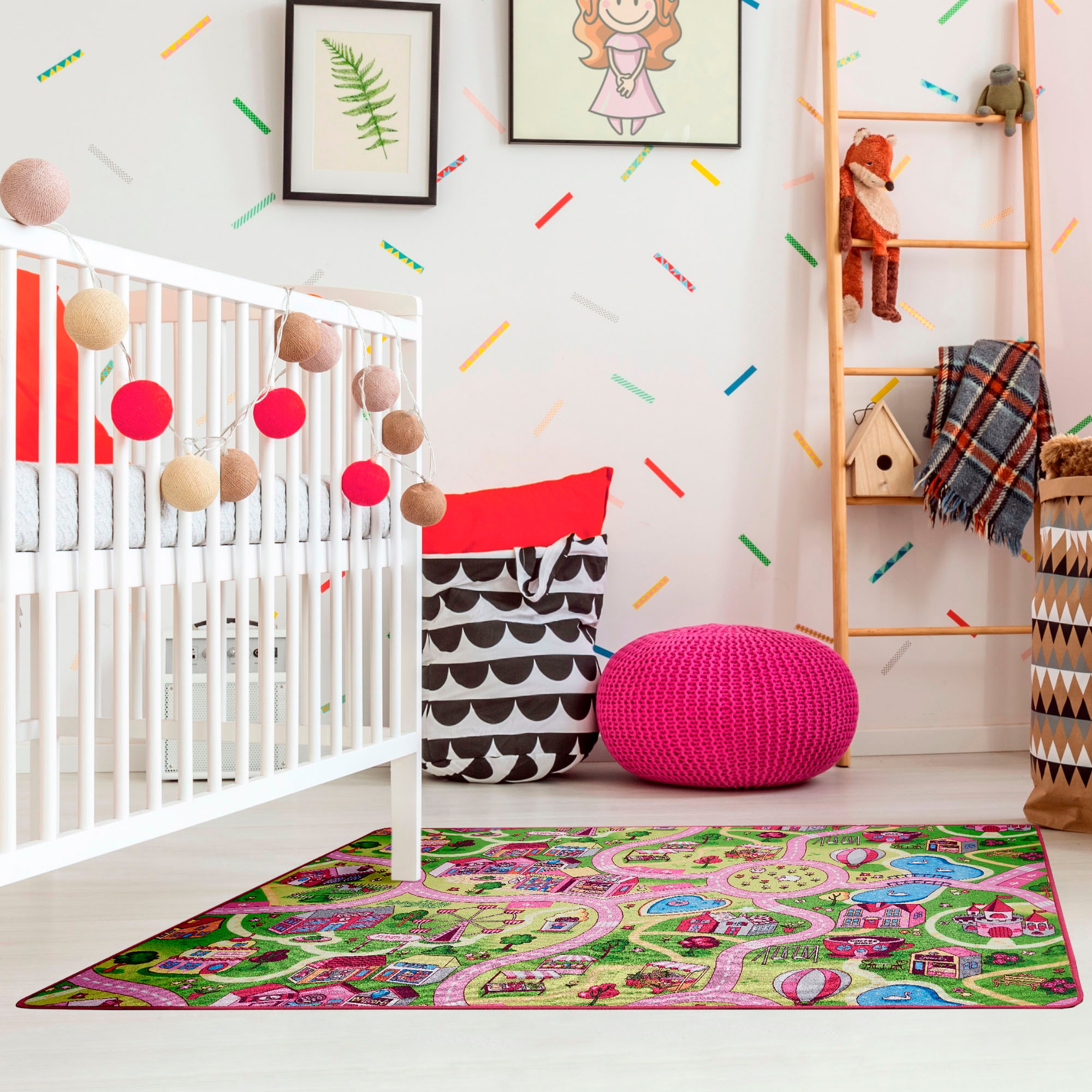 Andiamo Kinderteppich »Strasse Lagerräumung«, rechteckig, 5 mm Höhe, Strassen-Spiel-Teppich, Sonderposten, für Mädchen & Jungen