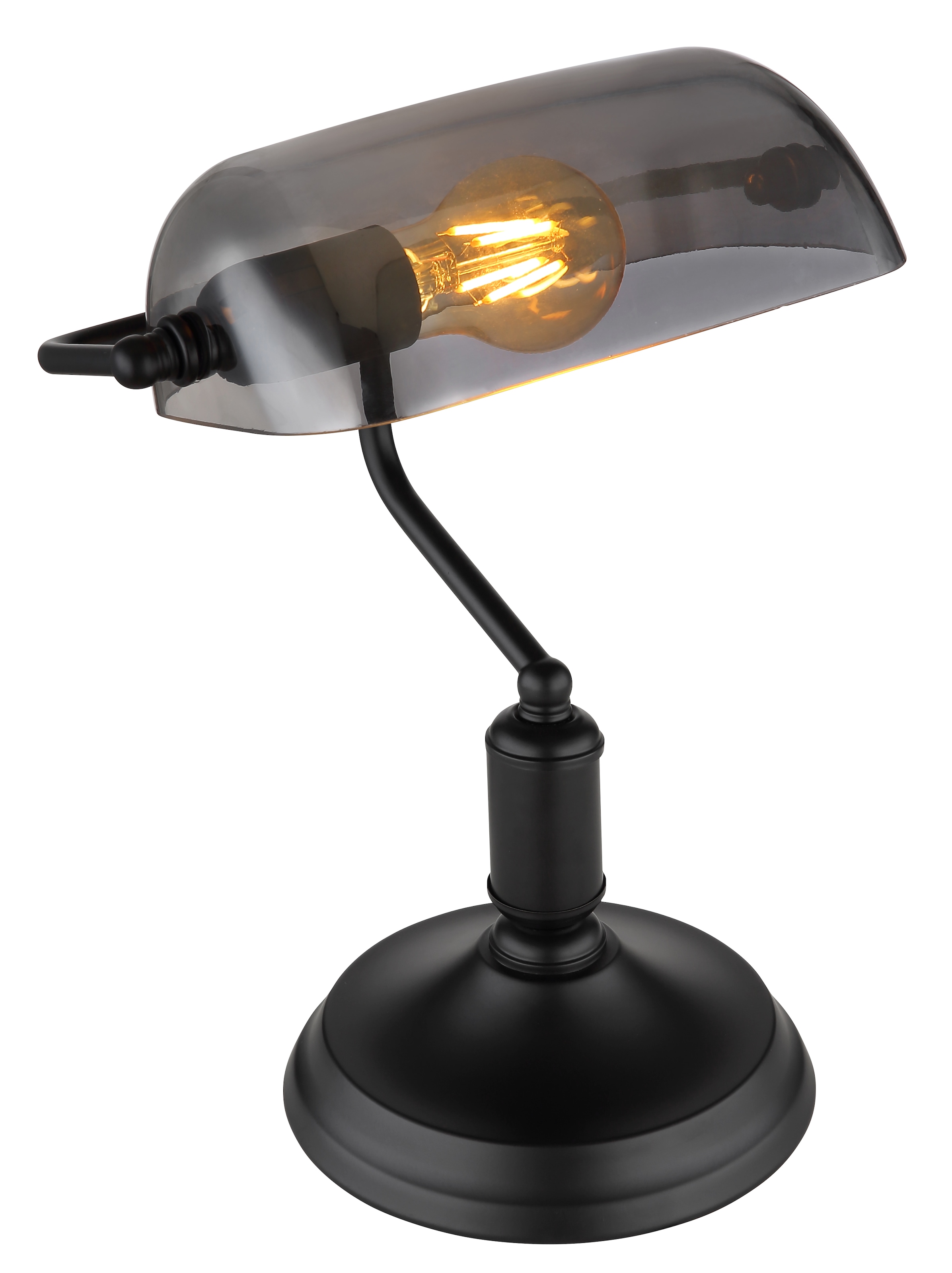 Image of GLOBO LIGHTING Schreibtischlampe "ANTIQUE" E27 1 Stk. Klassische Schreibtischleuchte, Antik-look Tischleuchte, Bankerlamp