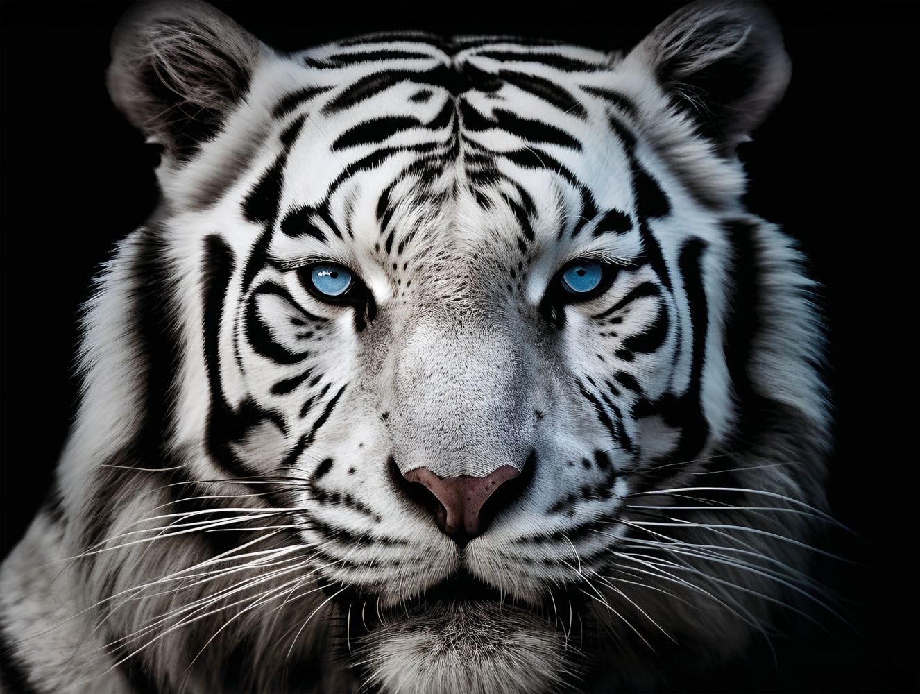 Image of Bönninghoff Leinwandbild "Wandbild WEISSER TIGER 46x61 cm – Leinwandbild Keilrahmen Deko modern" Raubkatzen Tiere Tiger Wildtiere 1 Stk. tlg. auf Keilrahmen gespannt