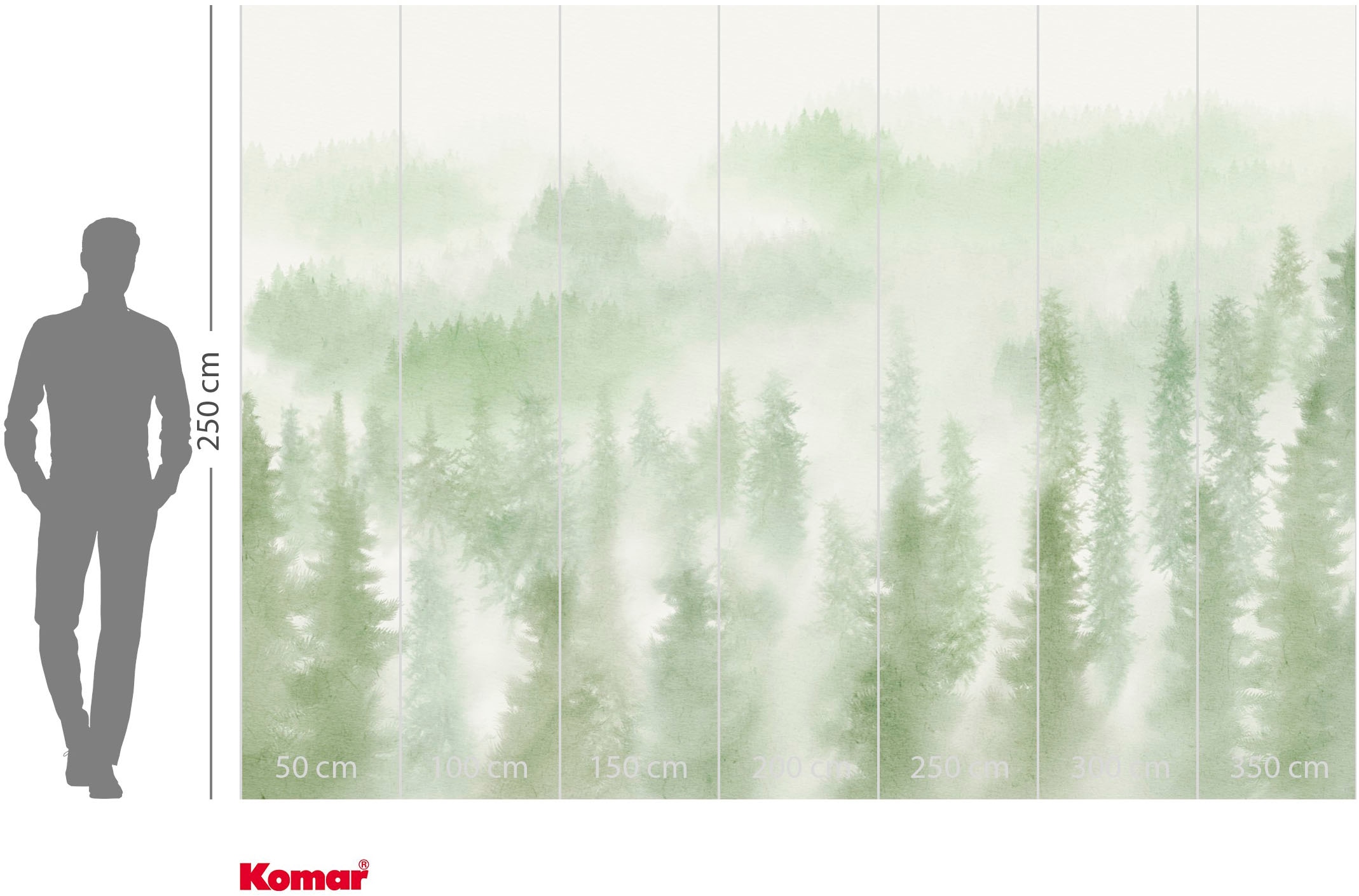 Komar Fototapete »Vlies Fototapete - Blurry Woods - Grösse 350 x 250 cm« Motiv | bedruckt glatt