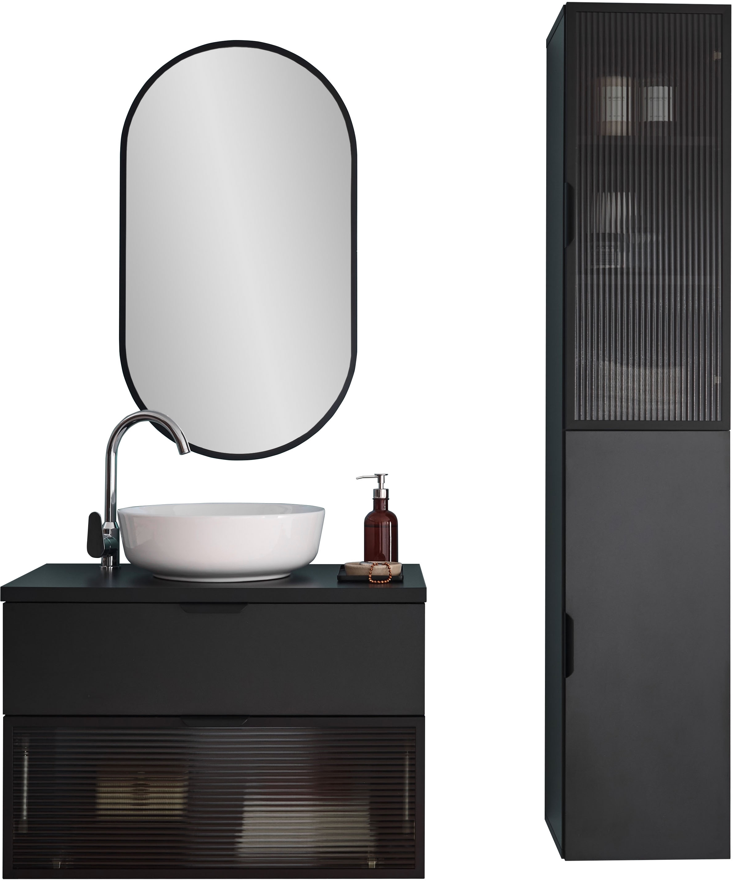 BASIC by Balculina Armoire haute »Diosa B/H/T 35x170x33 cm« 1 cuis tlg. largeur 35cm, softclose, cadre en aluminium