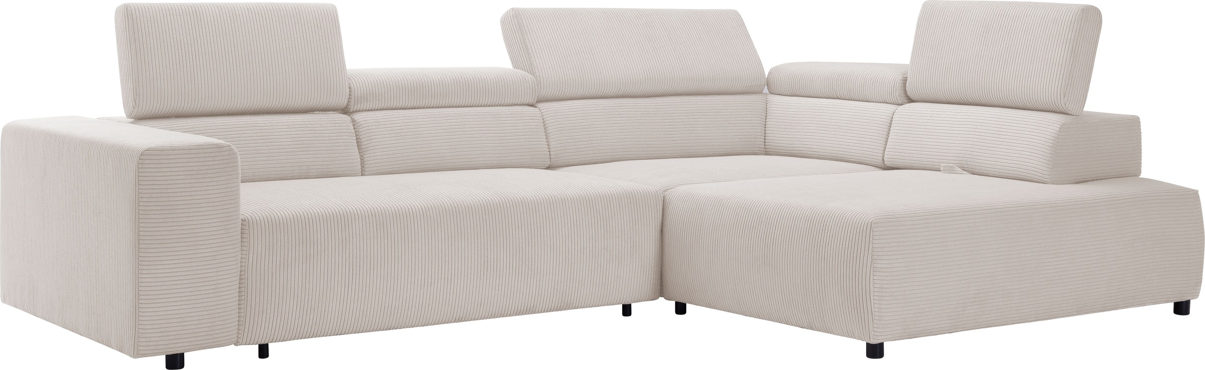 exxpo - sofa fashion Ecksofa »VITTORIO mit Komfortfunktionen, bequem und modern, Cord, L-Form«, inkl. Kopfteil- und Sitztiefenverstellung, wahlweise mit Bettfunktion