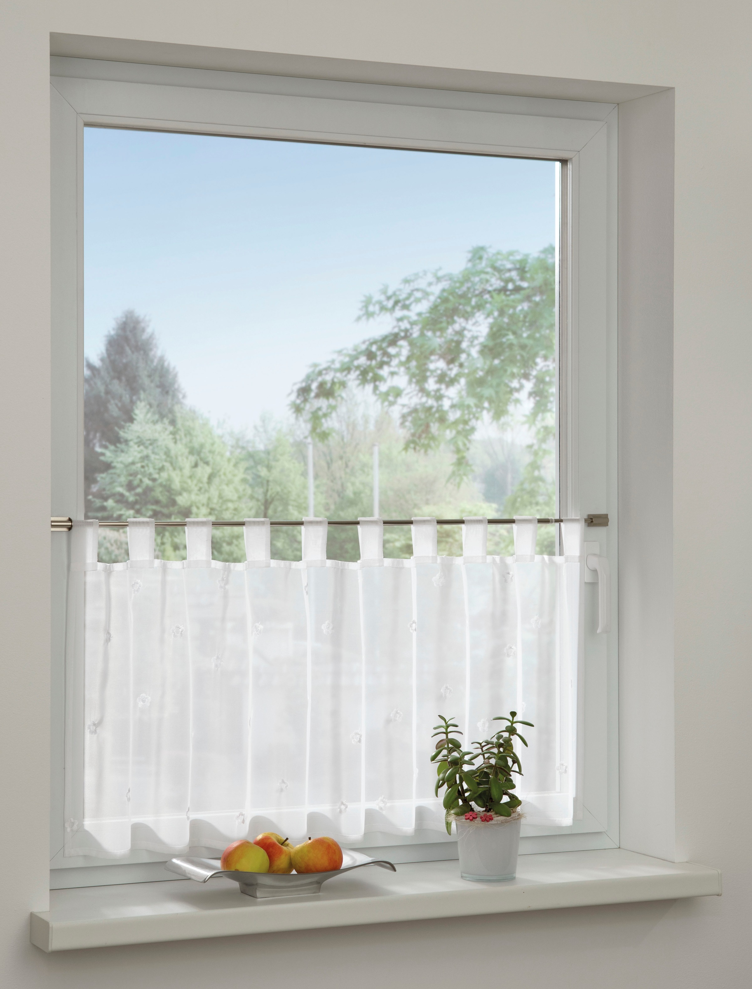 Image of GARDINIA Scheibengardine »Voile Stickerei Streublumen«, (1 St.), Vorhang bei Ackermann Versand Schweiz