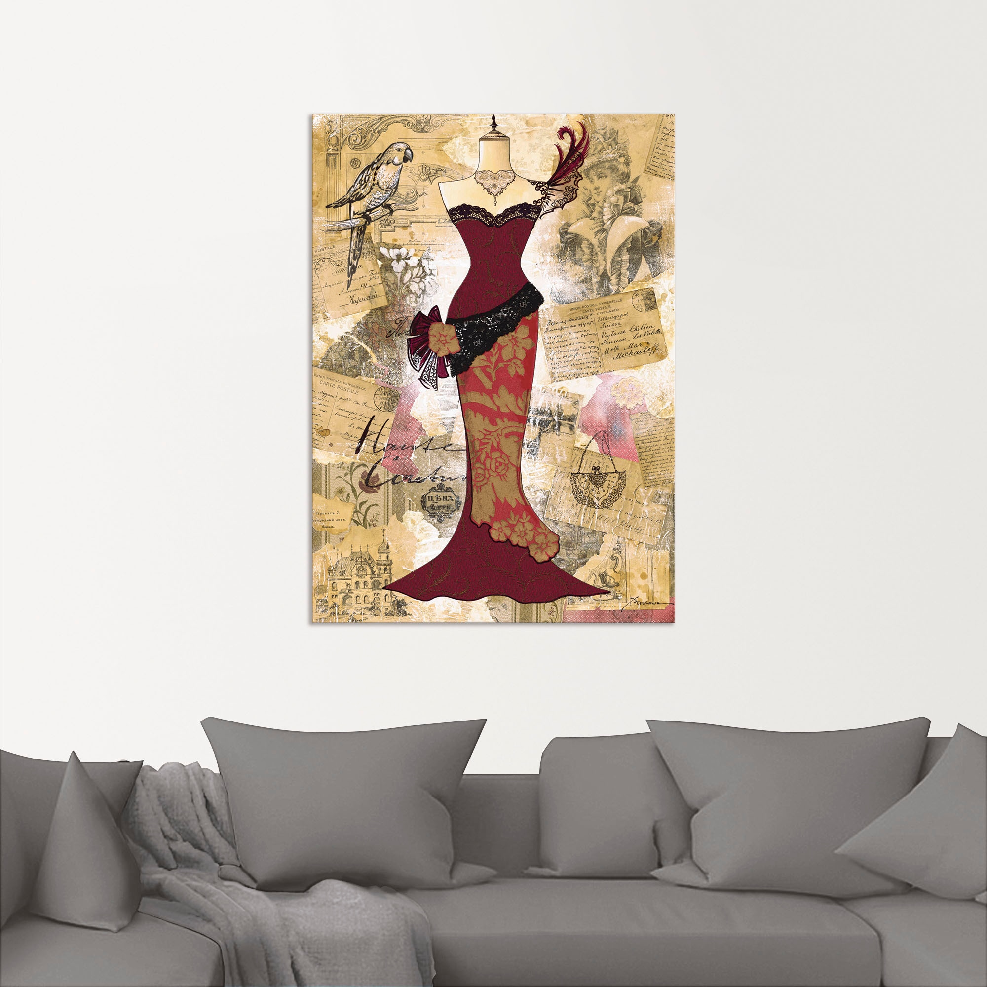 Artland Wandbild »Antikes Kleid - Collage«, Mode, (1 St.), als Alubild, Outdoorbild, Leinwandbild, Poster in verschied. Grössen