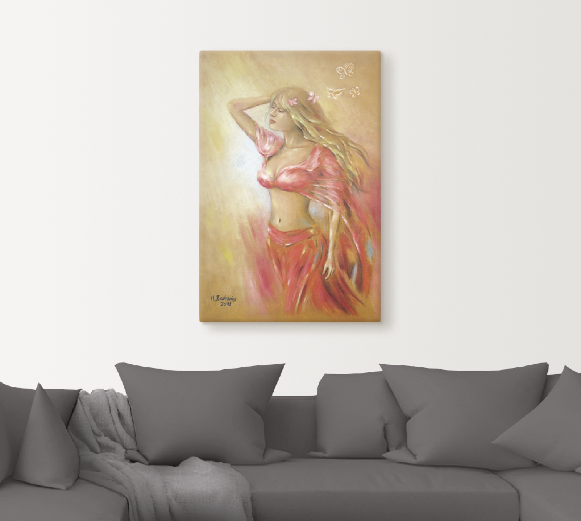 Artland Wandbild »Verführerisches Mädchen im roten Kleid«, Frau, (1 St.), als Leinwandbild, Poster in verschied. Grössen