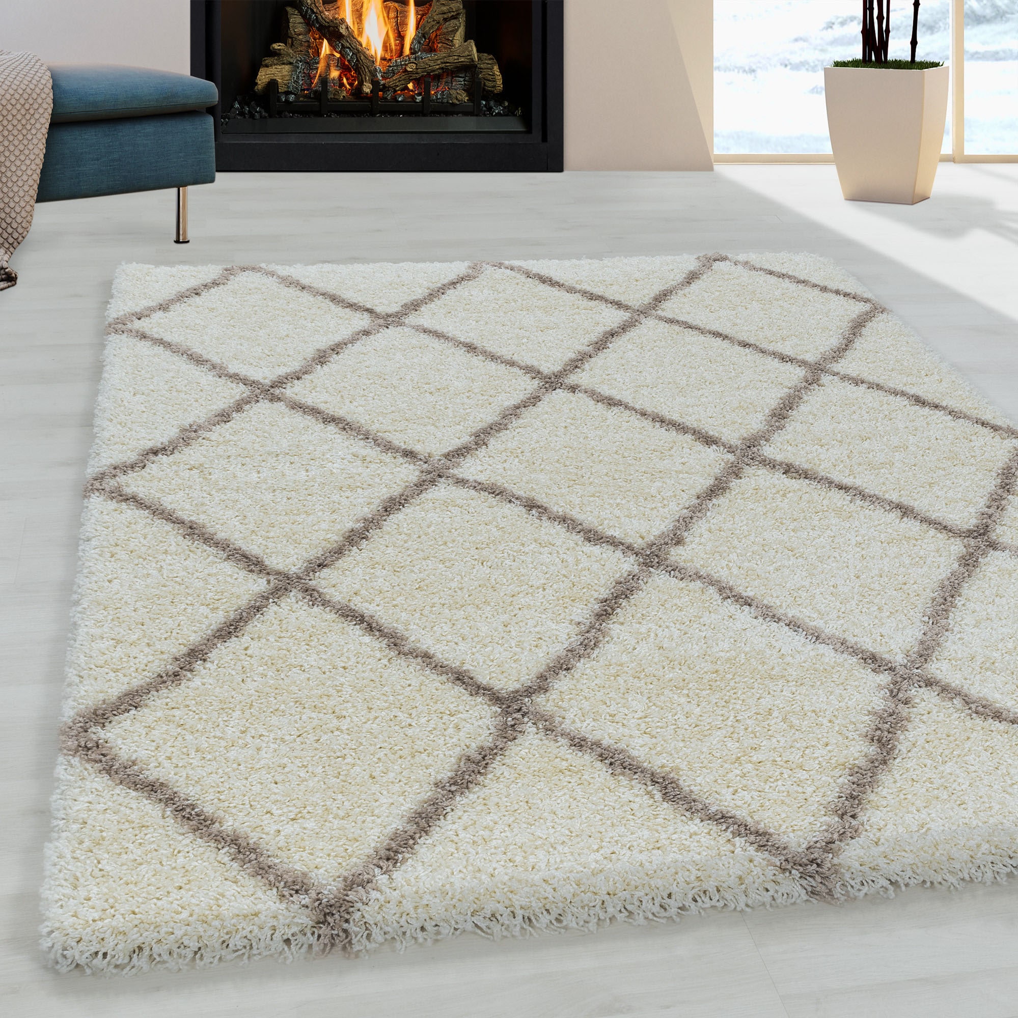 Image of Ayyildiz Teppiche Hochflor-Teppich "ALVOR 3401" rechteckig 50 mm Höhe Shaggy, Langflor, Läufer, pflegeleicht, Wohnzimmer