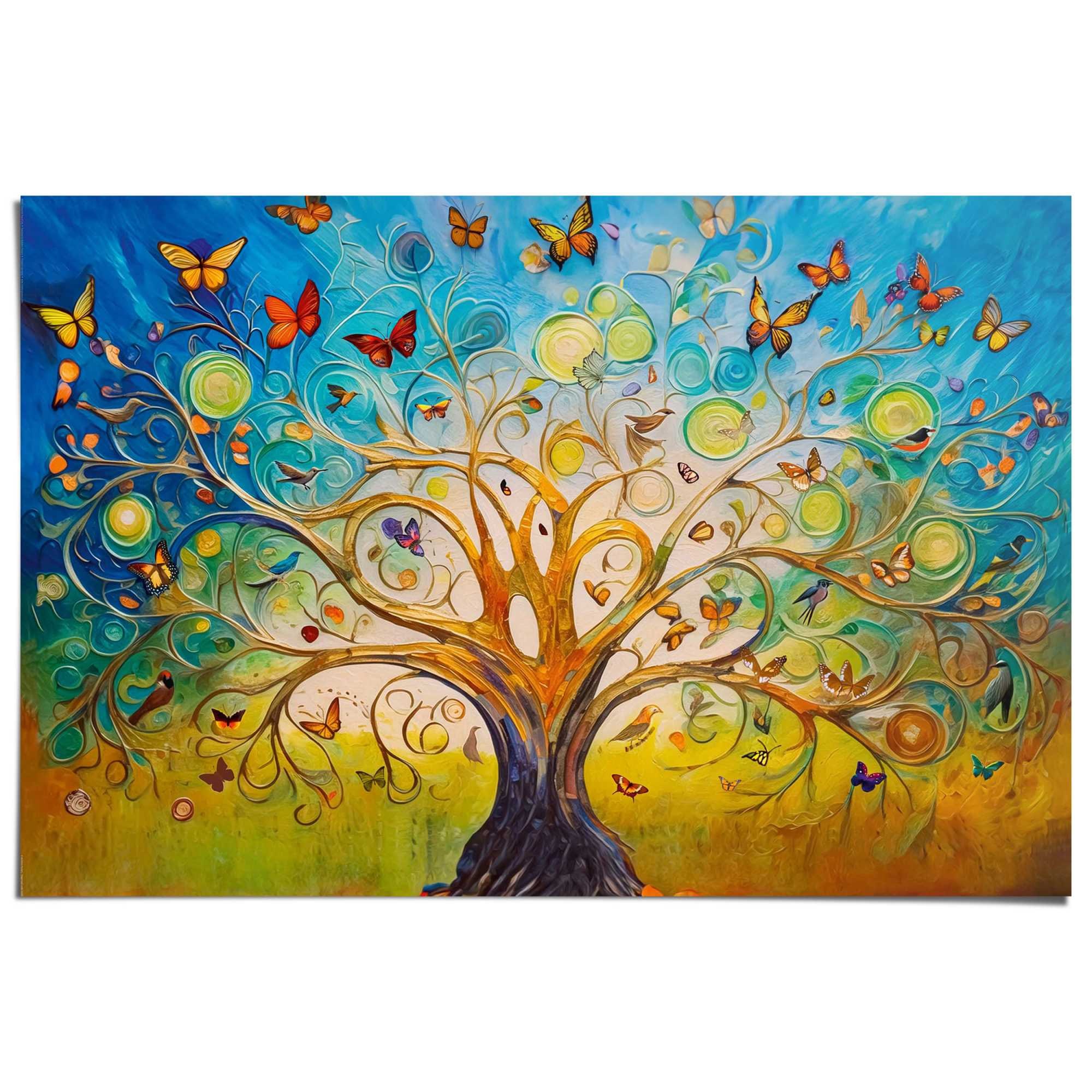 Image of Reinders Poster "Colourful Tree of Life" Hobbyraum - Mehrfarbig - 150 gr. Papier - Kunst - 91,5x61 cm