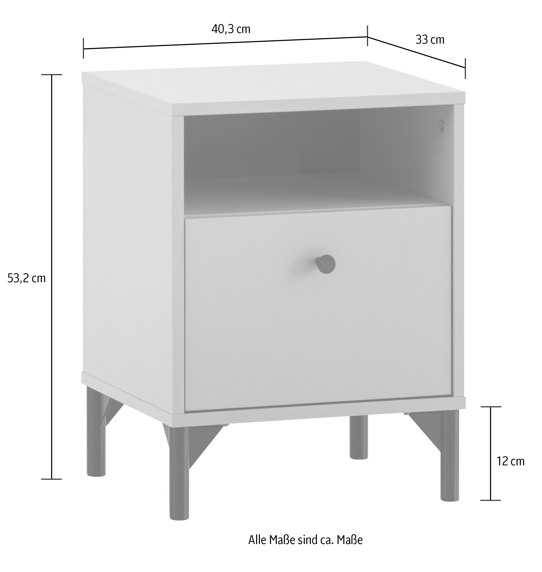 Schildmeyer Nachttisch »Smash, Breite 40 cm«, Schublade mit Teilauszug und hochwerigen Metallbeschlägen