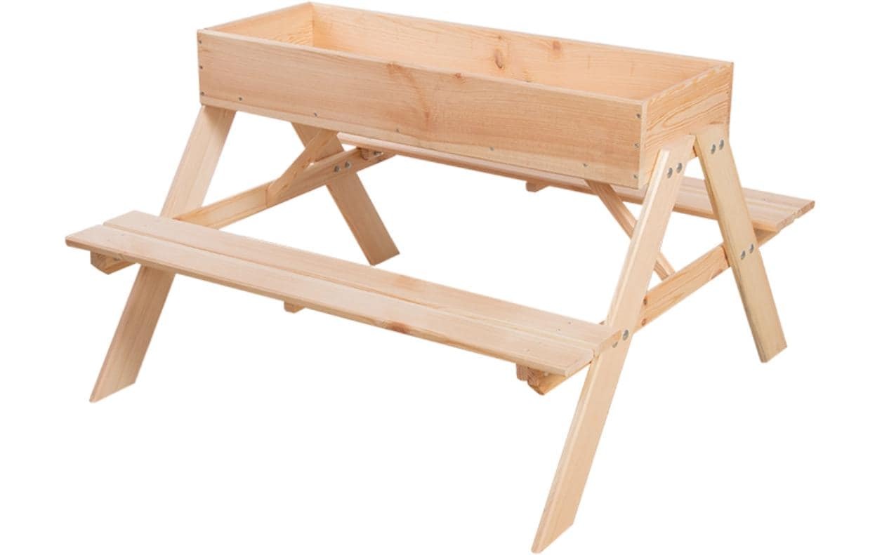 esschert design Sandkasten »Picknicktisch mit Sandkasten Holz 93 x 88 x 60 cm«