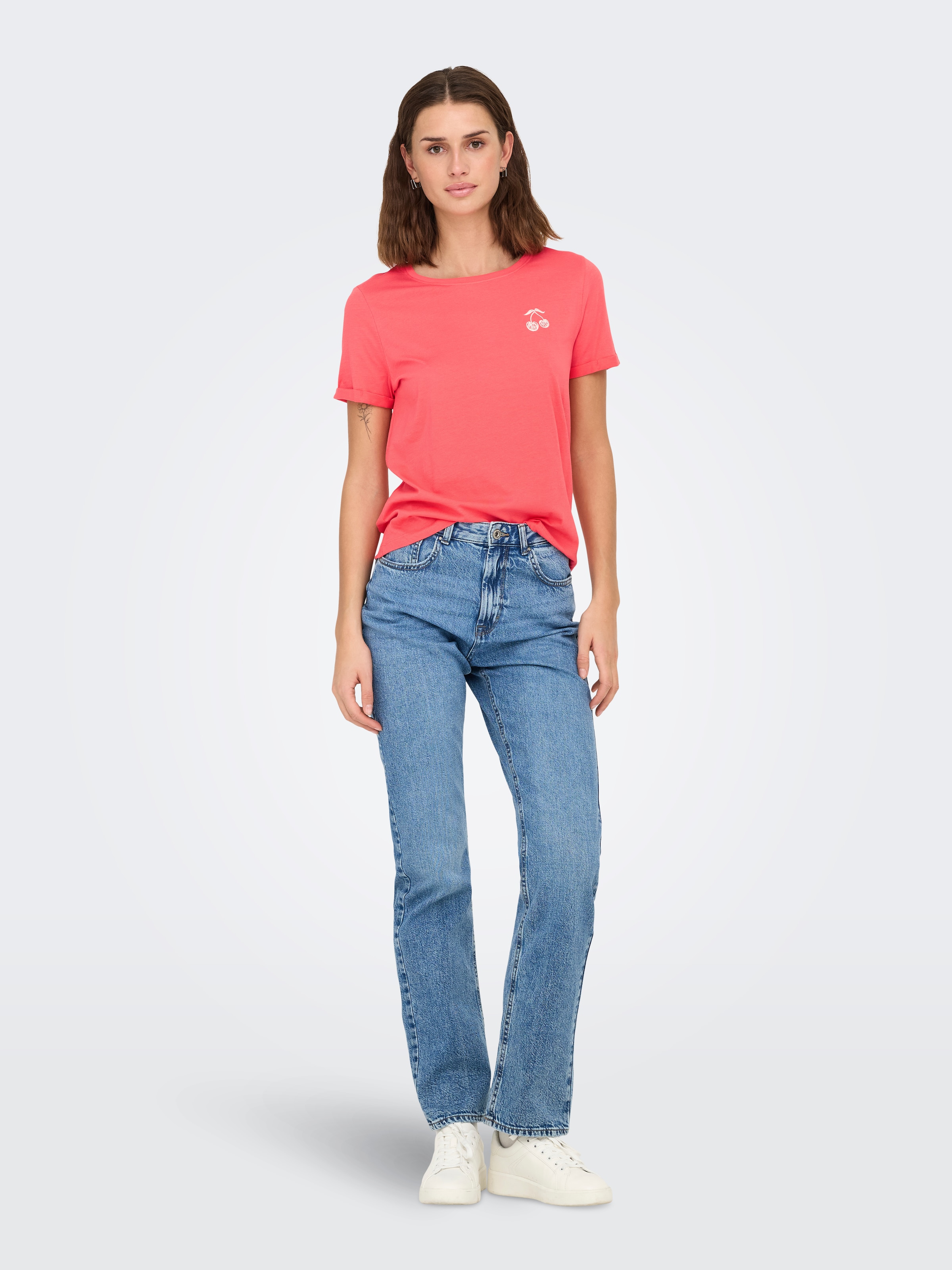 ONLY Kurzarmshirt »ONLGITTE LIFE REG S/S TOP BOX CS JRS«