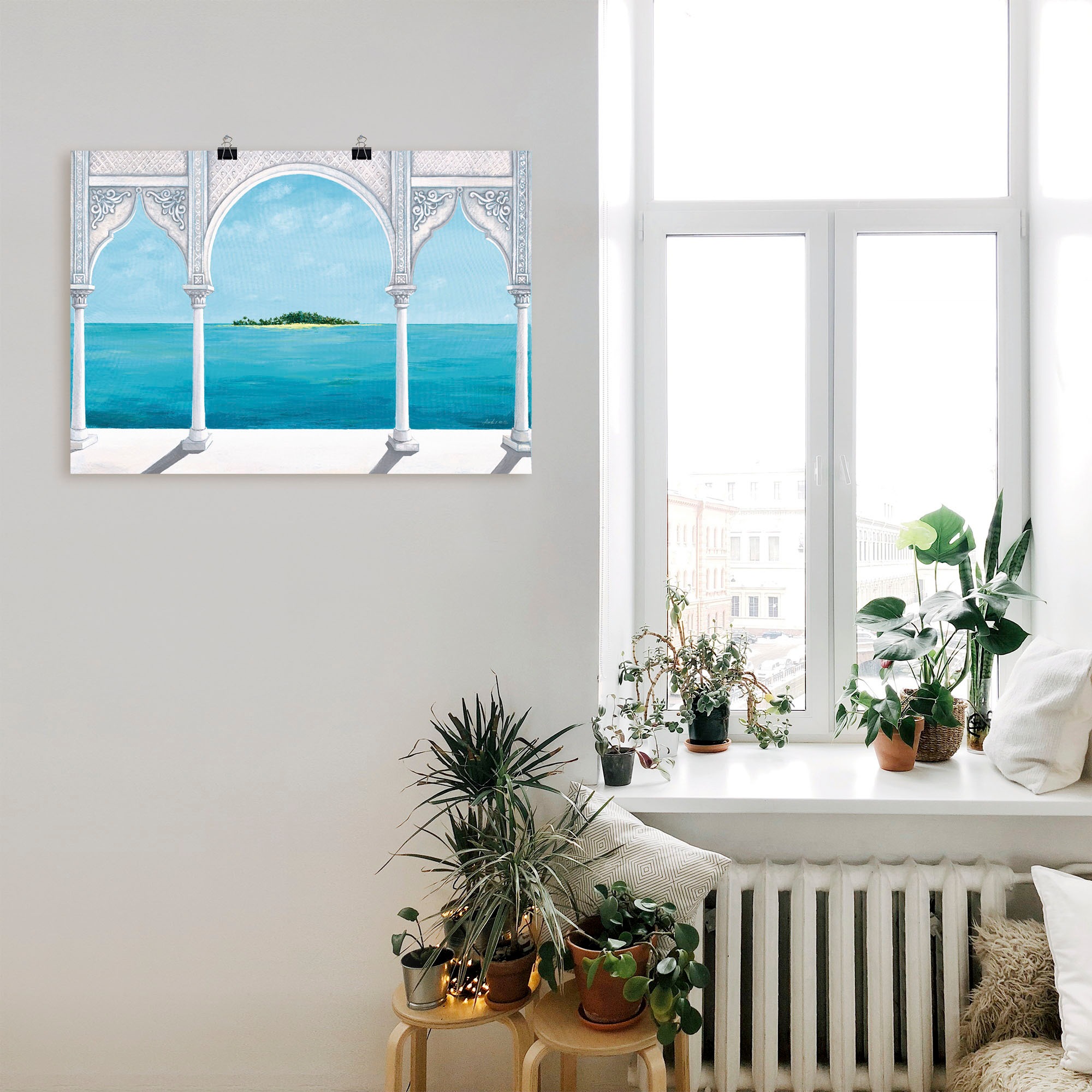 Artland Wandbild »Orientalische Karibik«, Fensterblick, (1 St.), als Leinwandbild, Poster in verschied. Grössen