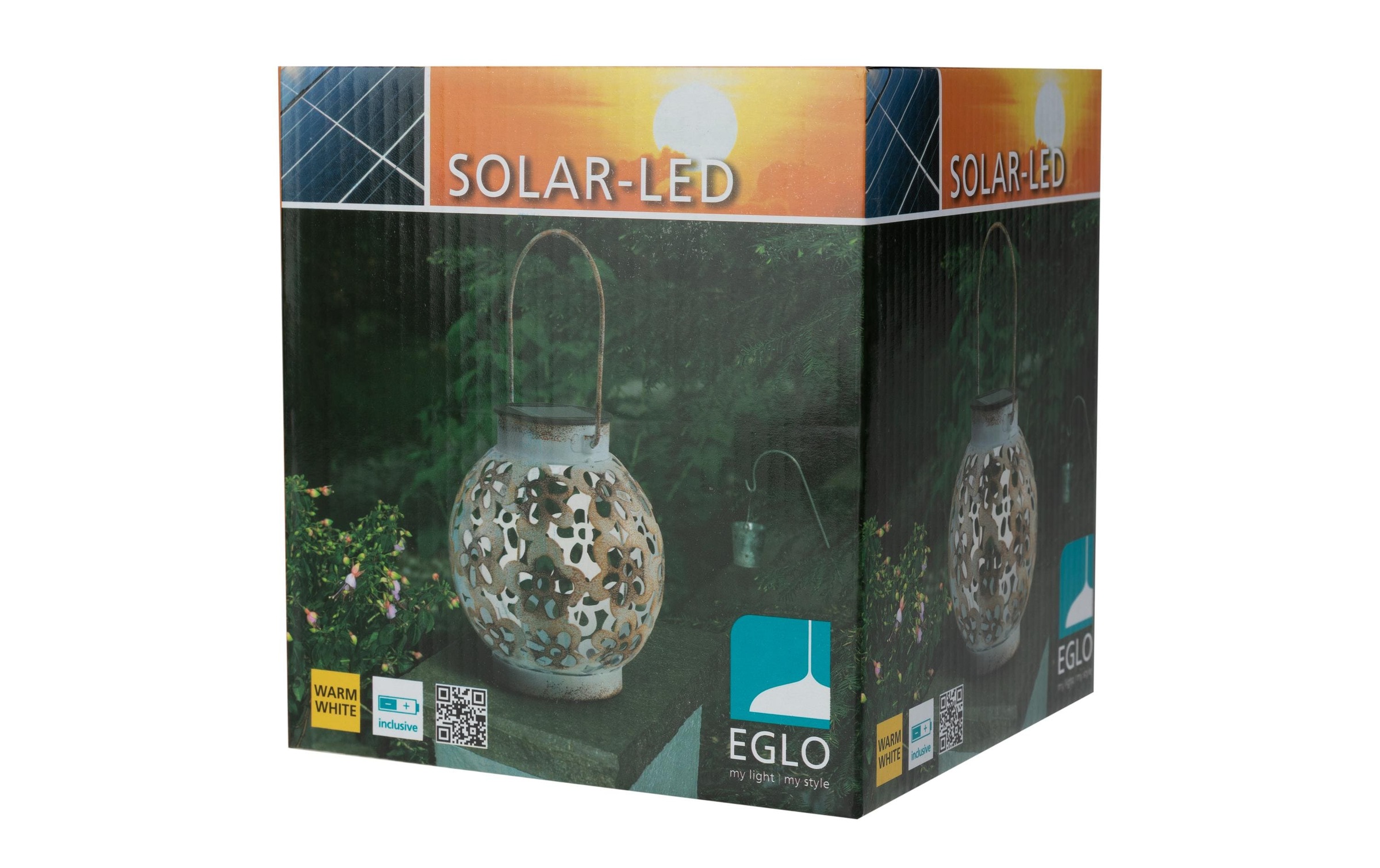 EGLO Laterne "EGLO SOLAR Tischleuchte weiss/gelb"