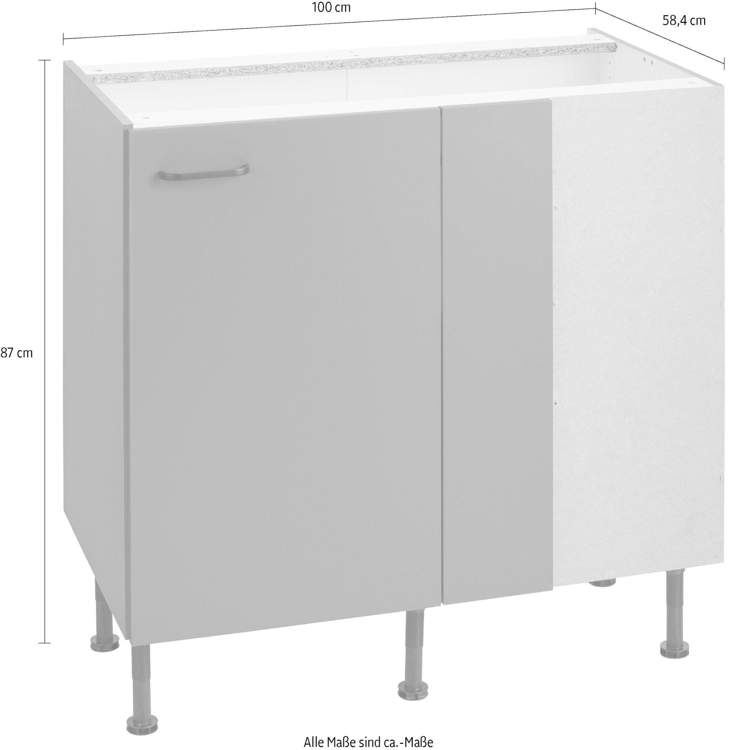 OPTIFIT Eckunterschrank »Elga«, mit Soft-Close-Funktion, höhenverstellbaren Füsse, Breite 100 cm