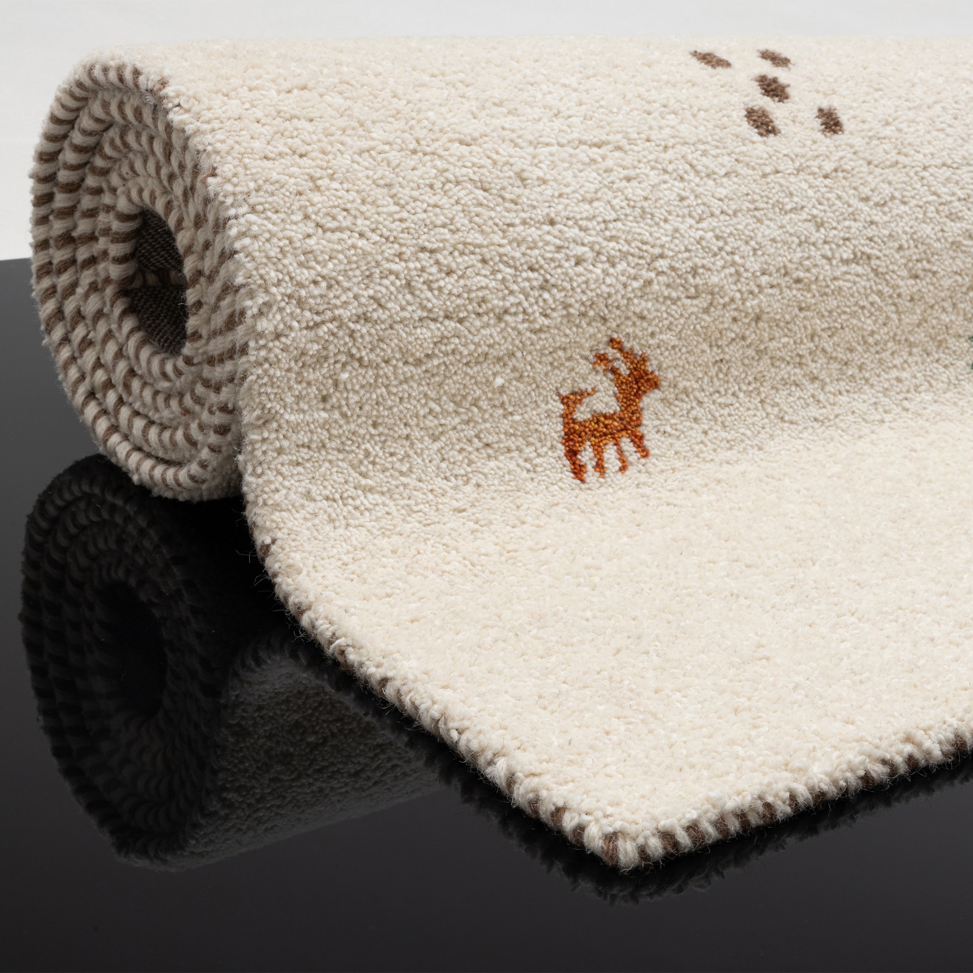 THEKO Wollteppich »Gabbeh Motiv, Handgefertigt, Teppich, Tiermotiv,  reine Wolle« rechteckig 14 mm Höhe reine Wolle, Wohnzimmer, Schlafzimmer, Esszimmer