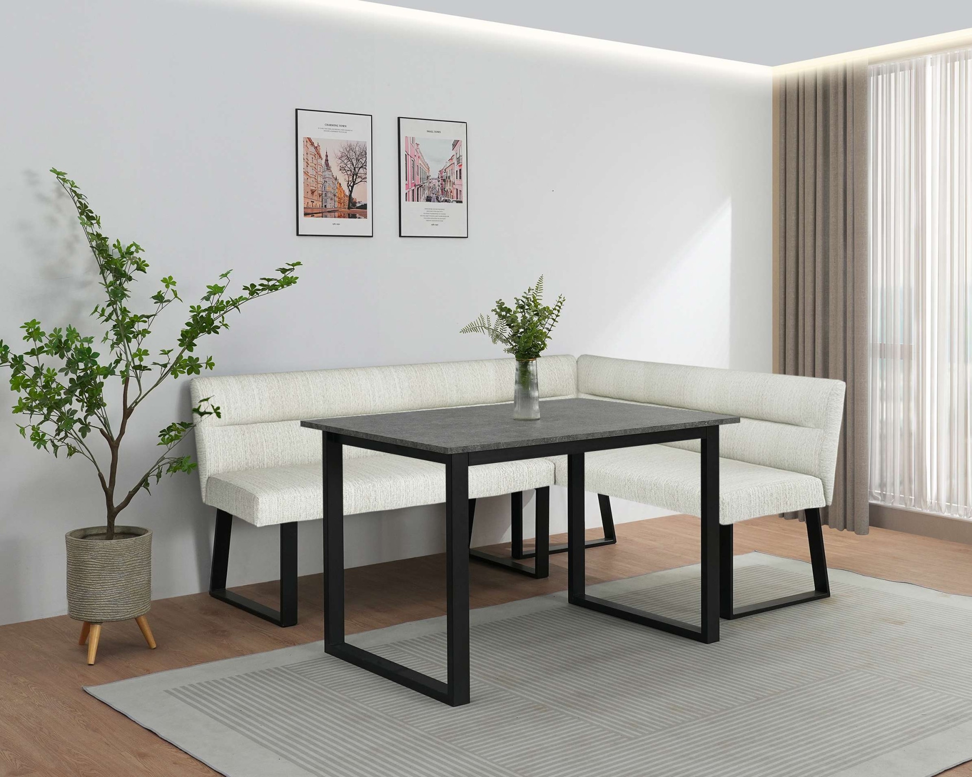 GOODproduct Banc de salle à manger »Ivanna« gepolsterte Rückenlehne und Sitzfläche