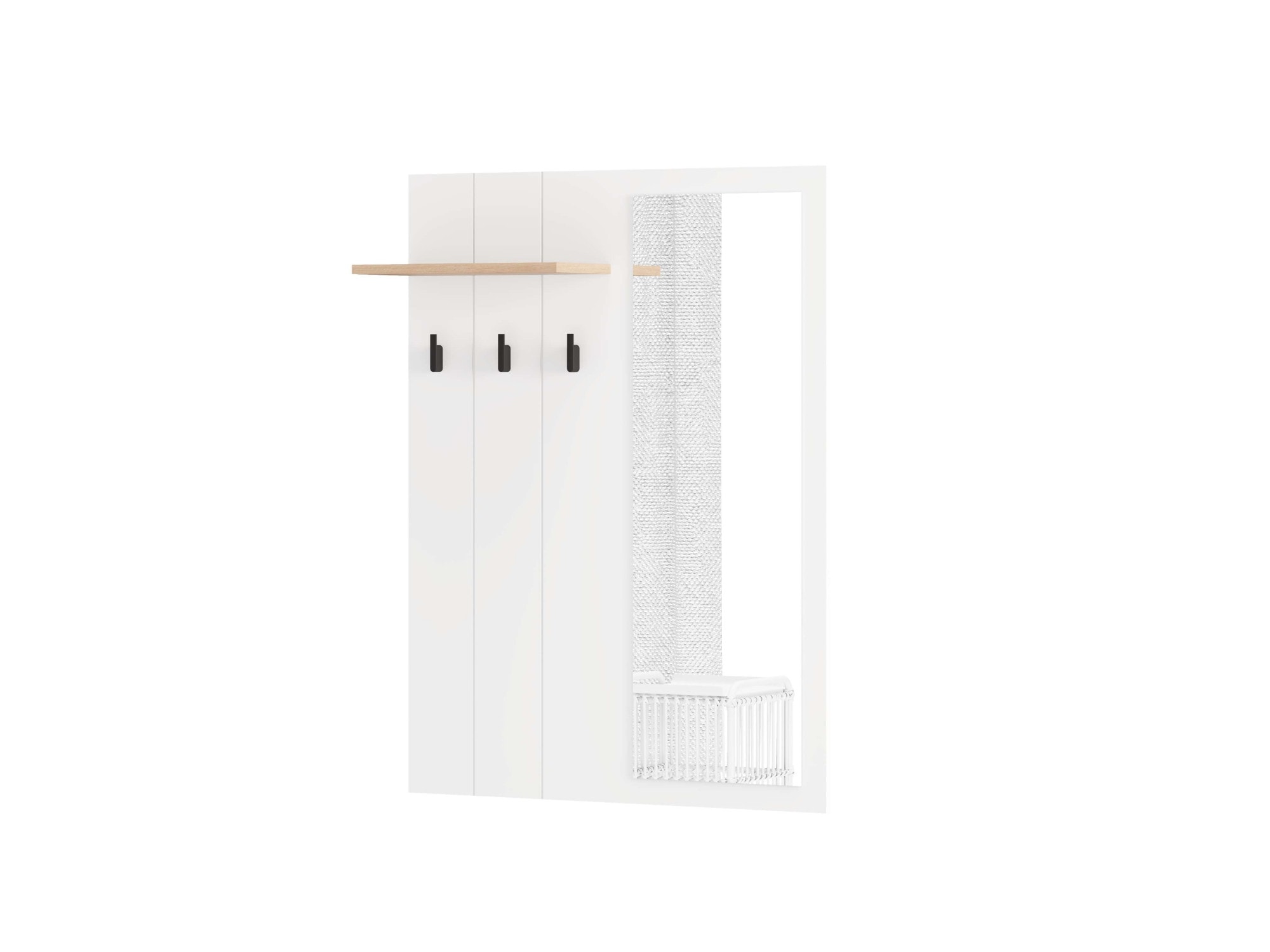 Image of Home affaire Garderobenpaneel "Bedford, Wandregal Wandpaneel, Wandgarderobe praktisch & stillvoll" mit 3 Kleiderhaken, Spiegel und Ablage für Accessoires, Breite 76,5 cm