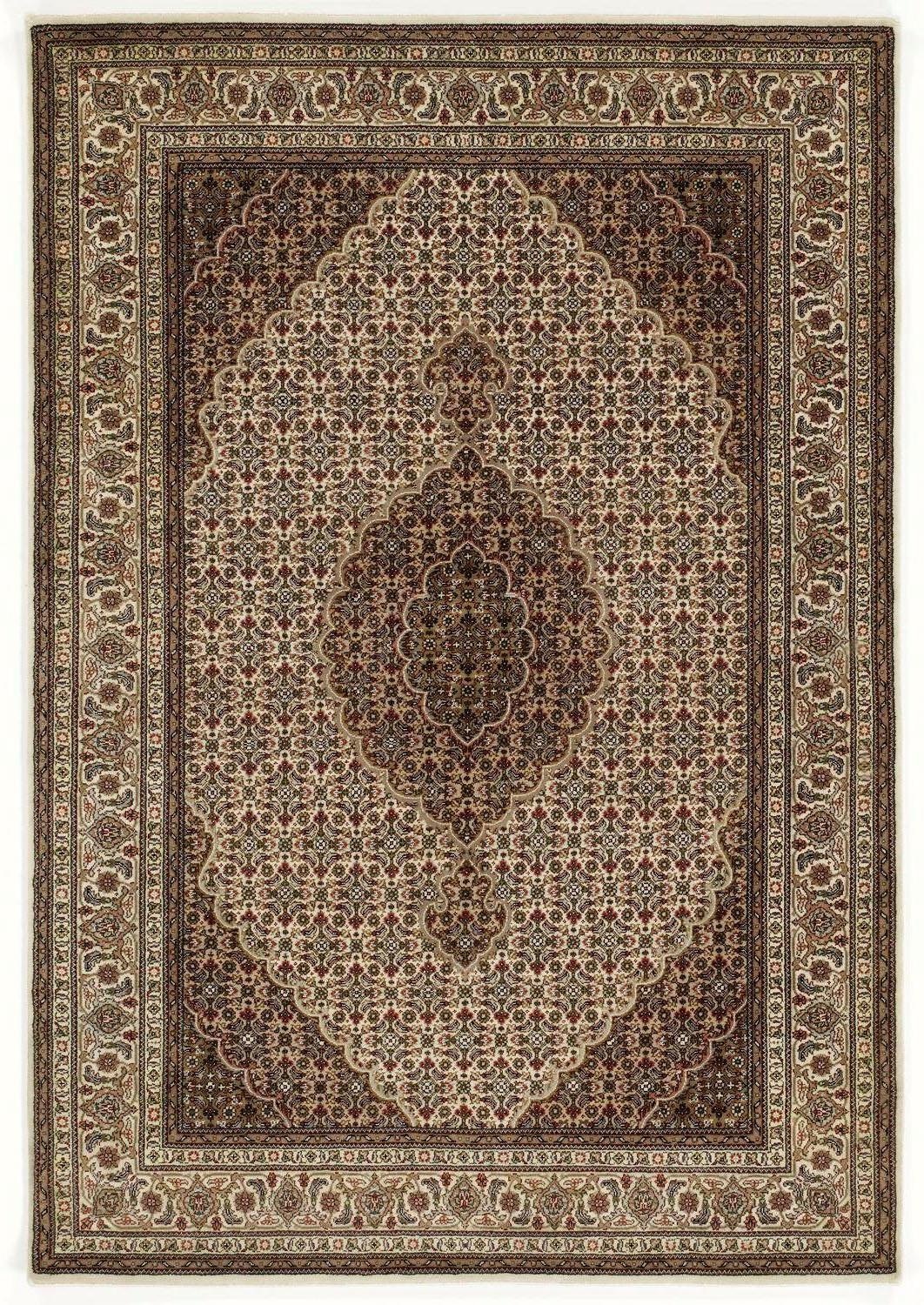Image of OCI DIE TEPPICHMARKE Orientteppich "CAVARI MAHI" rechteckig 5 mm Höhe handgeknüpft, mit Fransen, Wolle mit Seide, Wohnzimmer