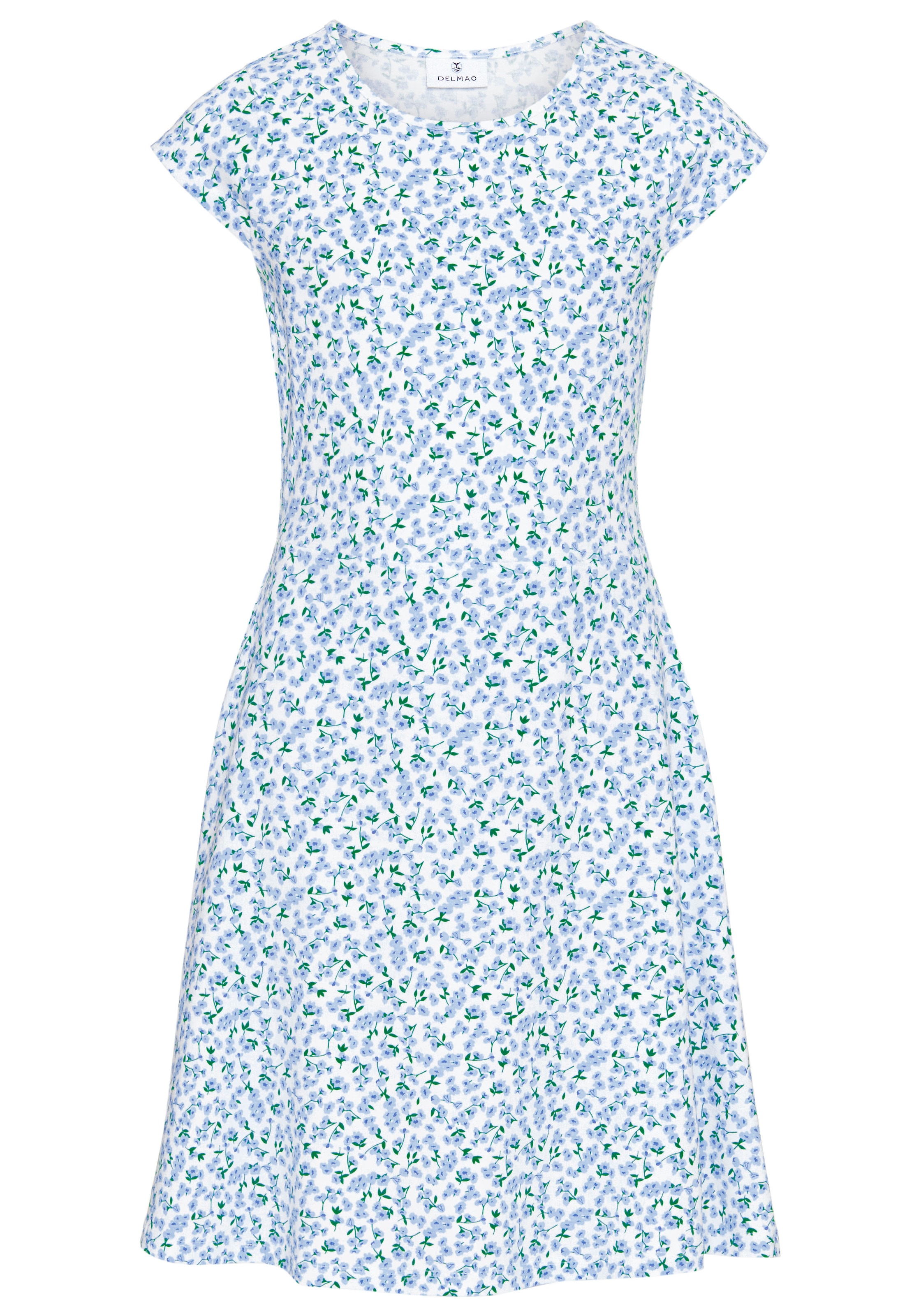 DELMAO Jerseykleid »Skaterkleid in Allover-Design«, weich fallendes Jersey-Kleid