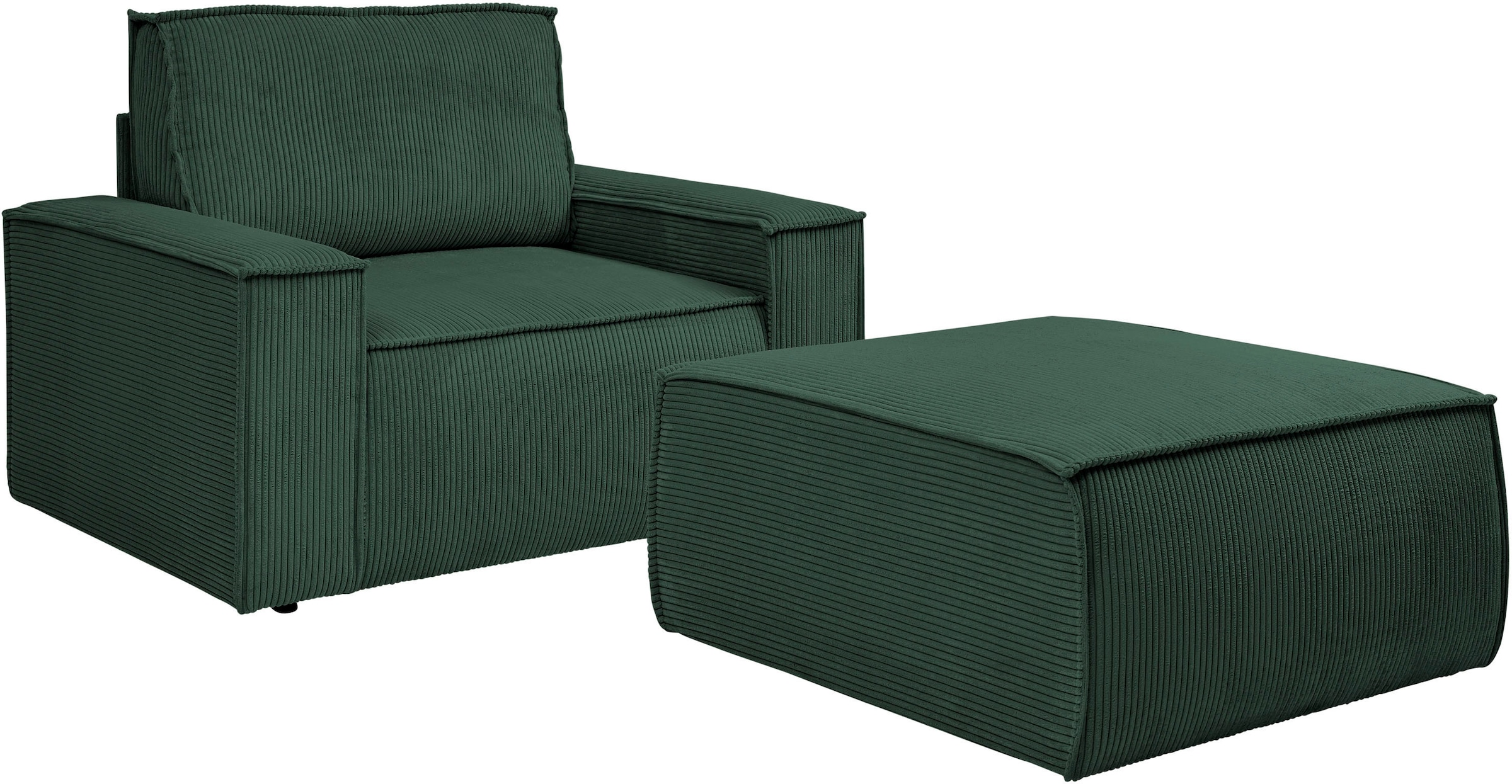 Home affaire Sessel »SHERWOOD«, Loveseat und Hocker im Set, passend zur Polster-Serie SHERWOOD