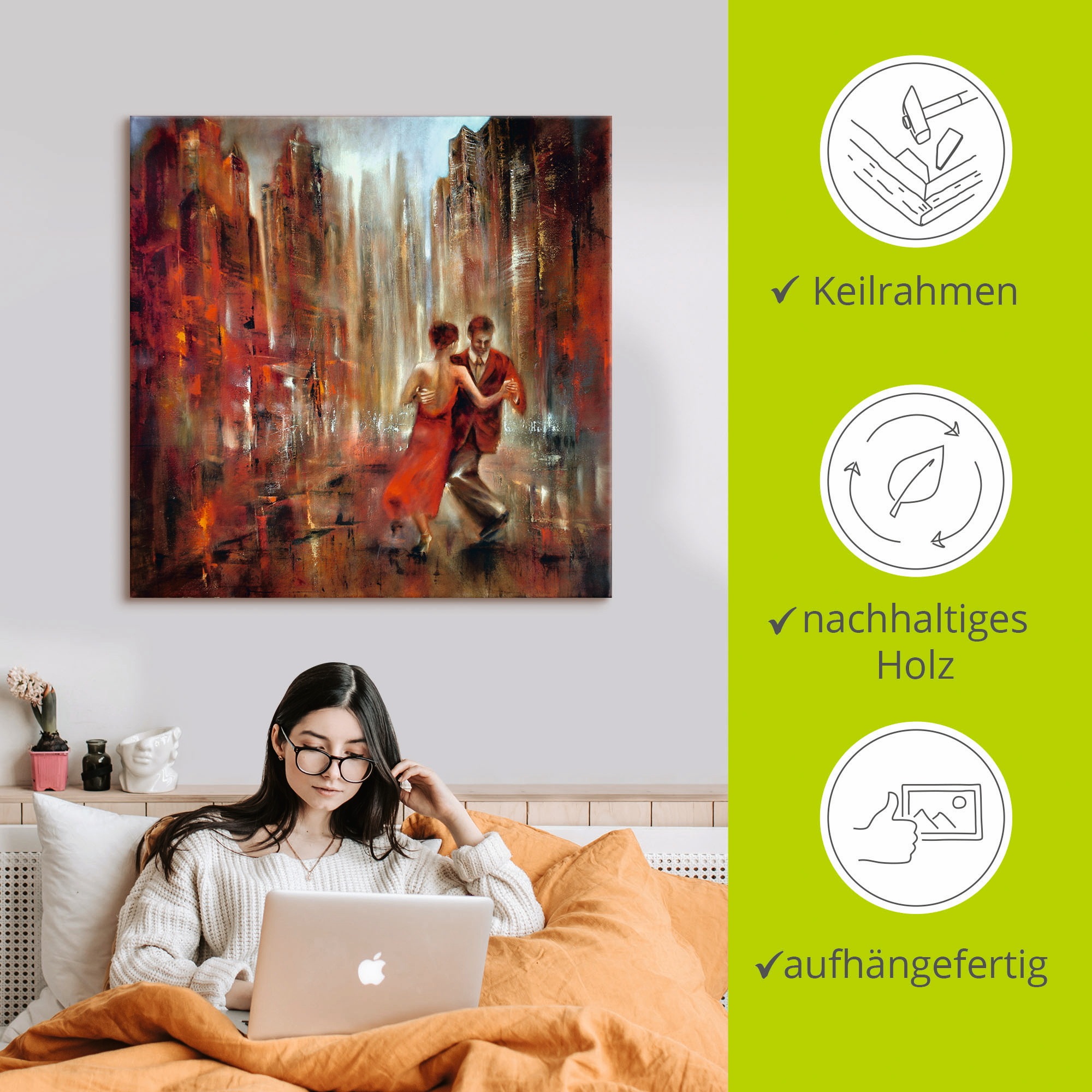 Artland Leinwandbild »Tango« Sport 1 Stk. tlg. auf Holzrahmen gespannt