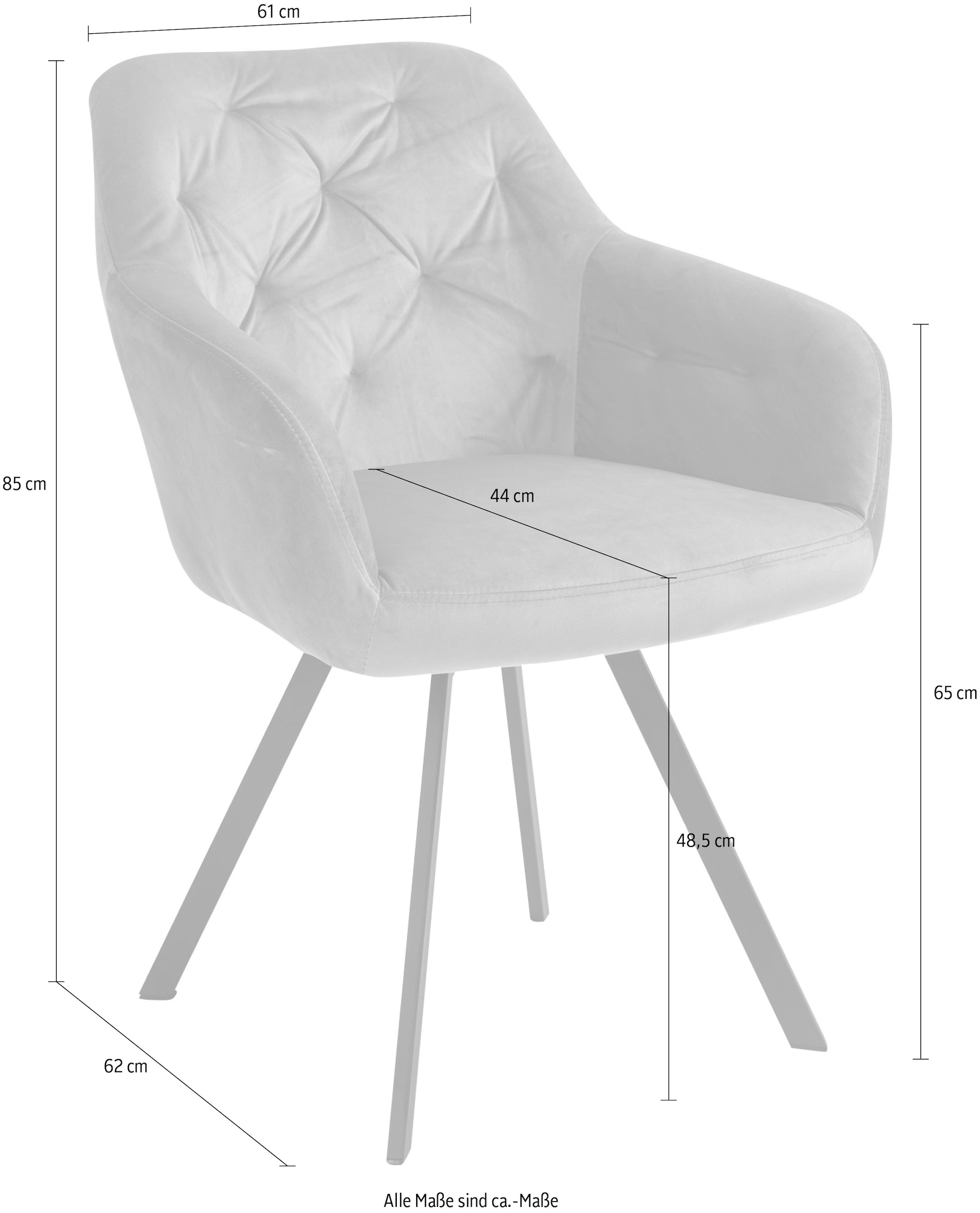 SalesFever Armlehnstuhl, 1 St., Samt, 360° Drehplatte unter der Sitzfläche  kaufen | Stühle